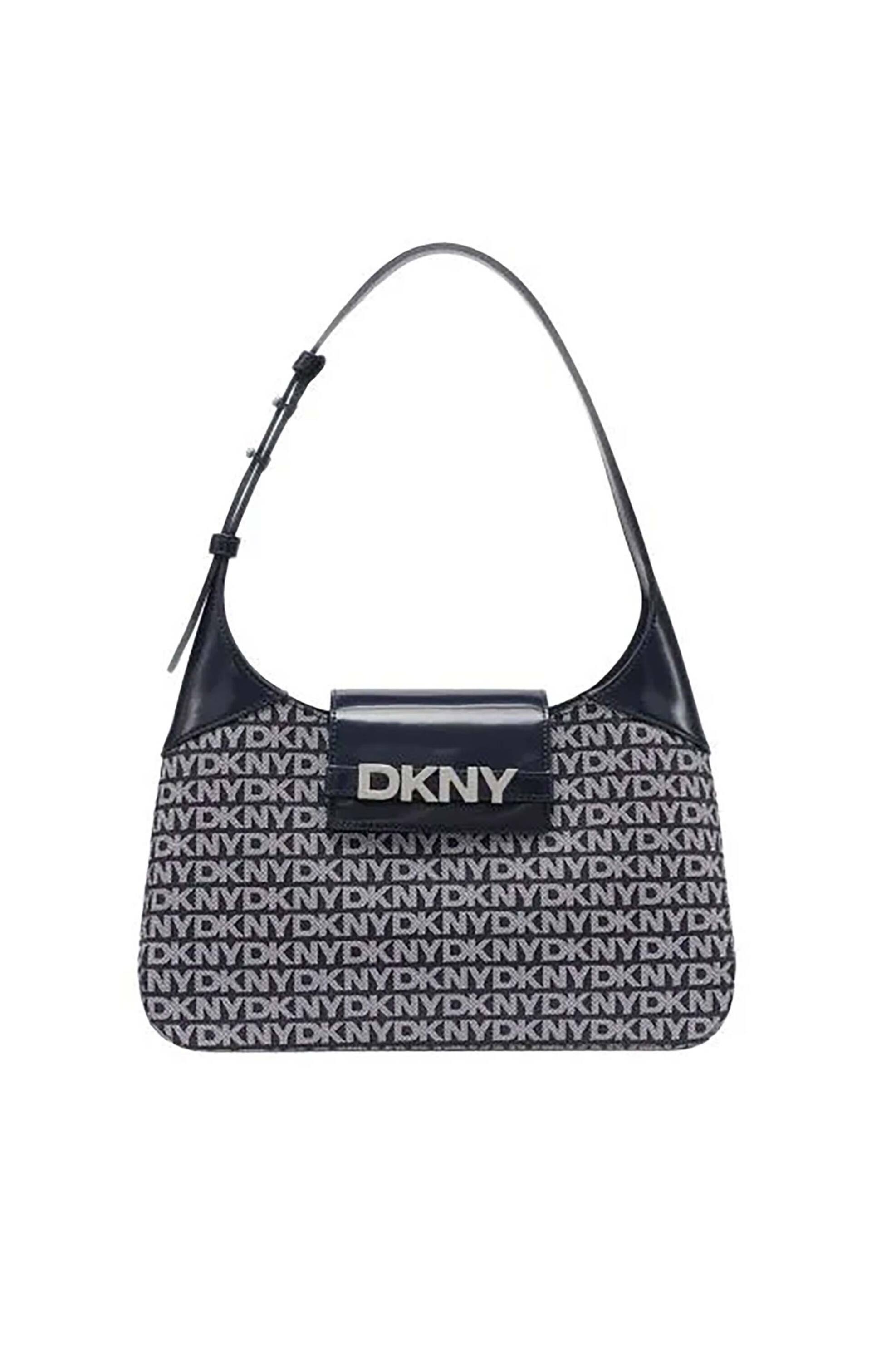 DKNY γυναικεία τσάντα ώμου με all-over λογότυπο "Avril" - R5235L20 Σκούρο Μπλε