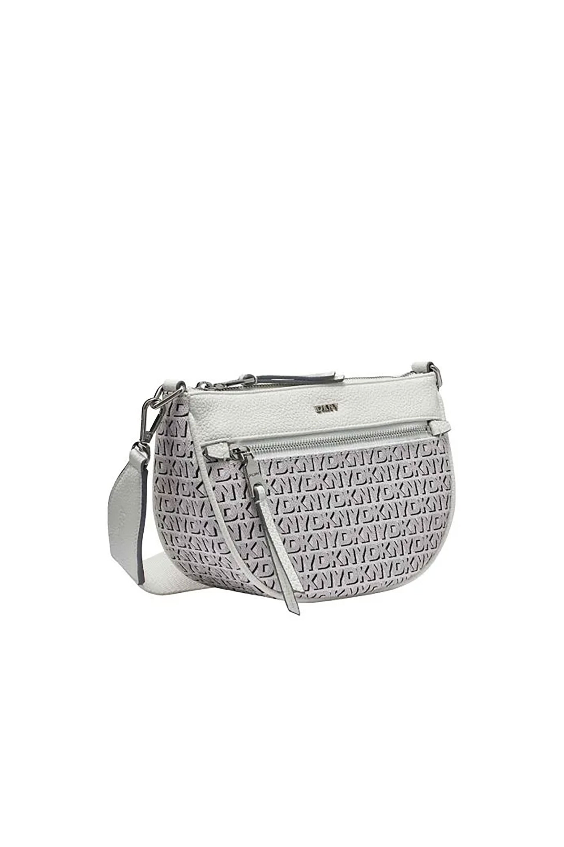 DKNY DKNY γυναικεία τσάντα crossbody με all-over logo print "Zoie" - R41E5D01 Υπόλευκο - 2