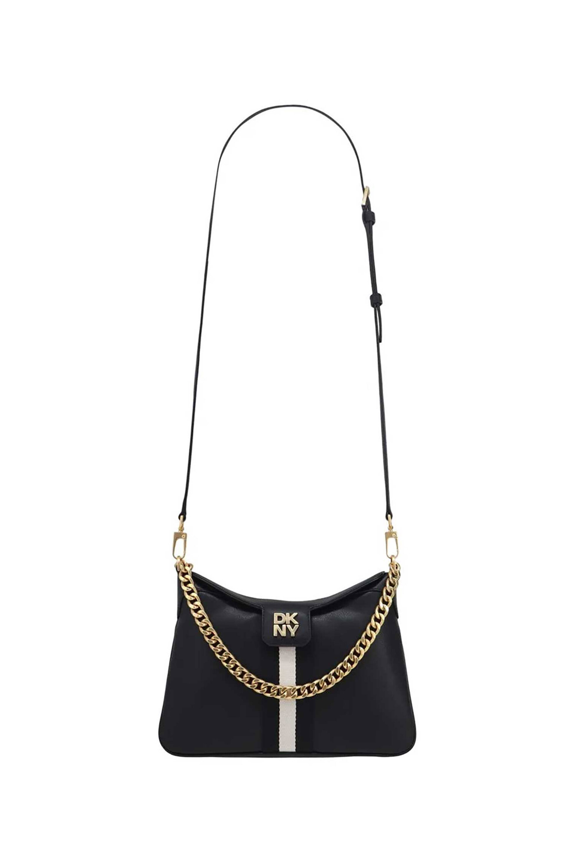 DKNY DKNY γυναικεία δερμάτινη τσάντα crossbody "Gladys" - R61E1P56 Μαύρο - 3