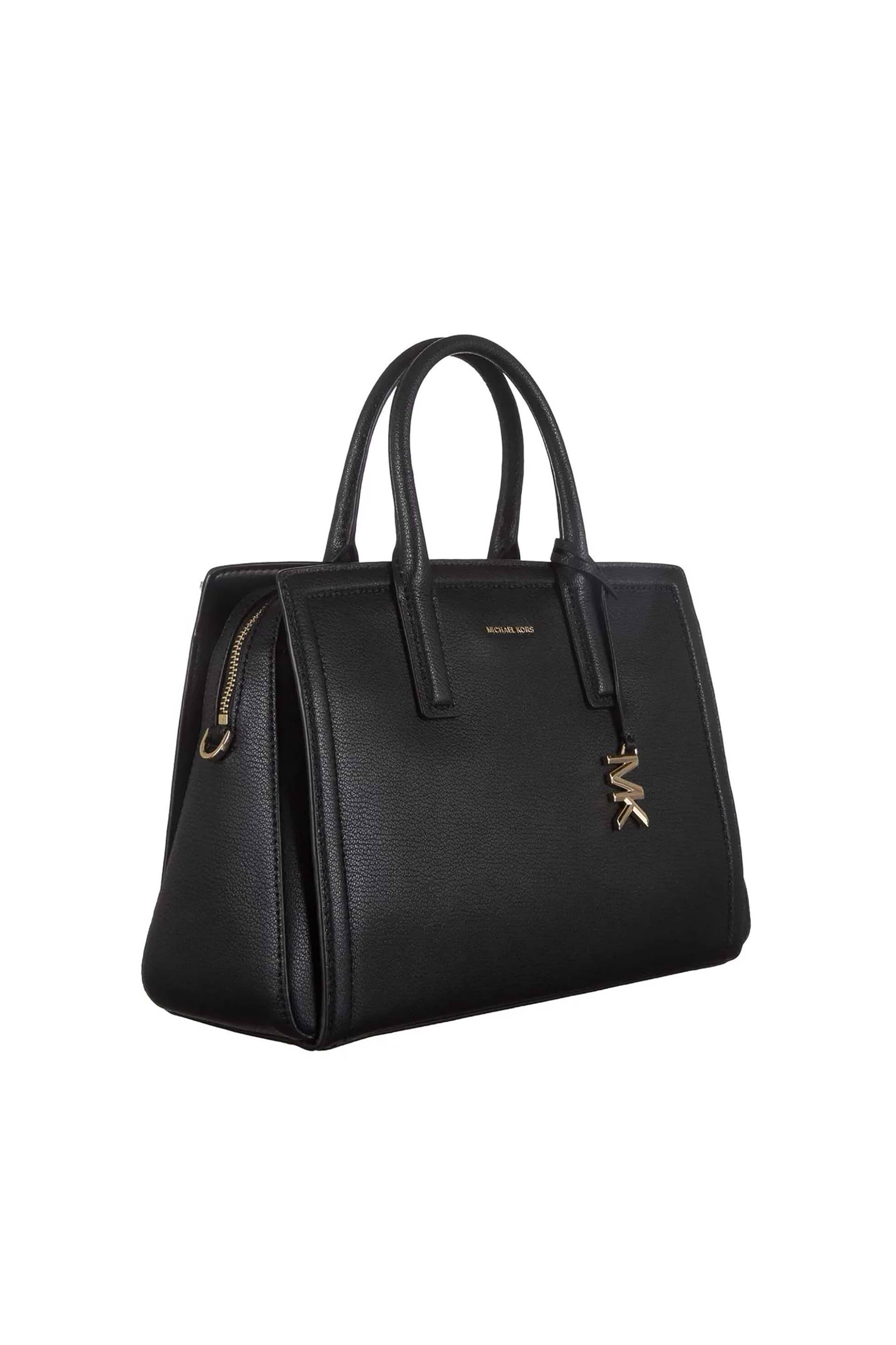 Michael Kors γυναικεία δερμάτινη τσάντα χειρός με μεταλλικό λογότυπο 