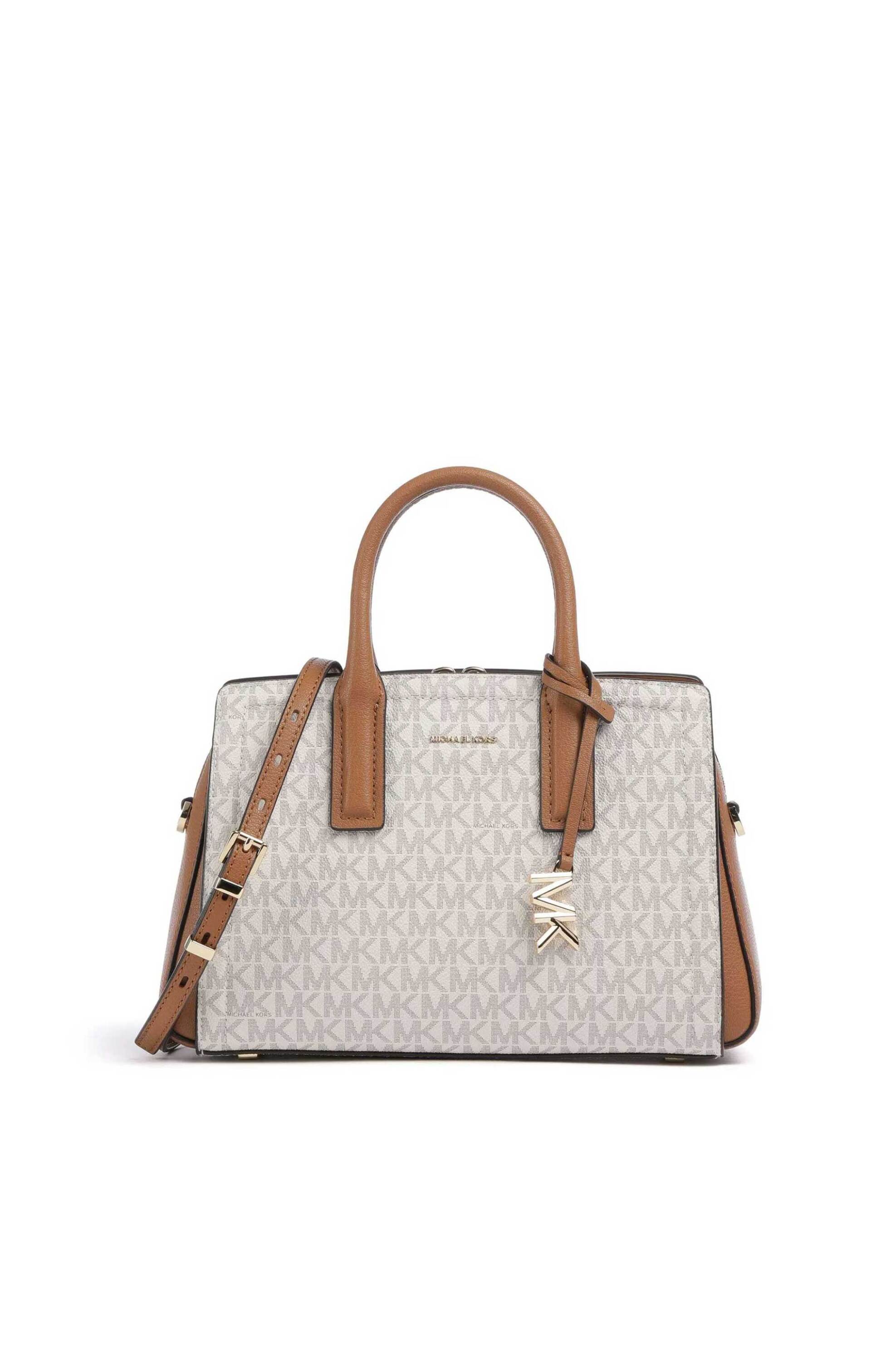 Michael Kors γυναικεία τσάντα χειρός με all-over monogram και μεταλλικό λογότυπο "Laila" - 30S5G9IS1B Εκρού