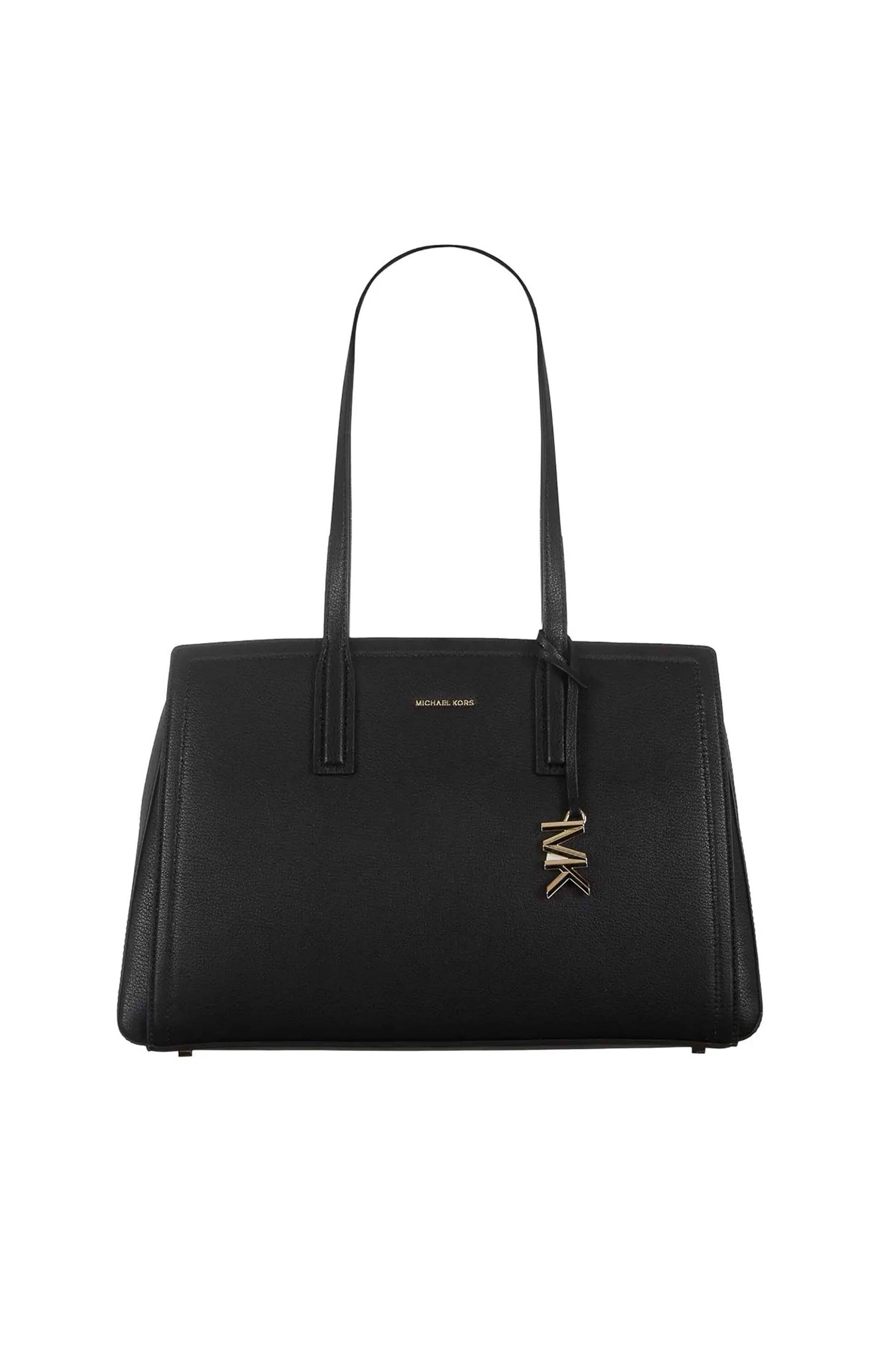 MICHAEL KORS Michael Kors γυναικεία δερμάτινη τσάντα tote με μεταλλικό λογότυπο "Laila" - 30S5G9IT2L Μαύρο