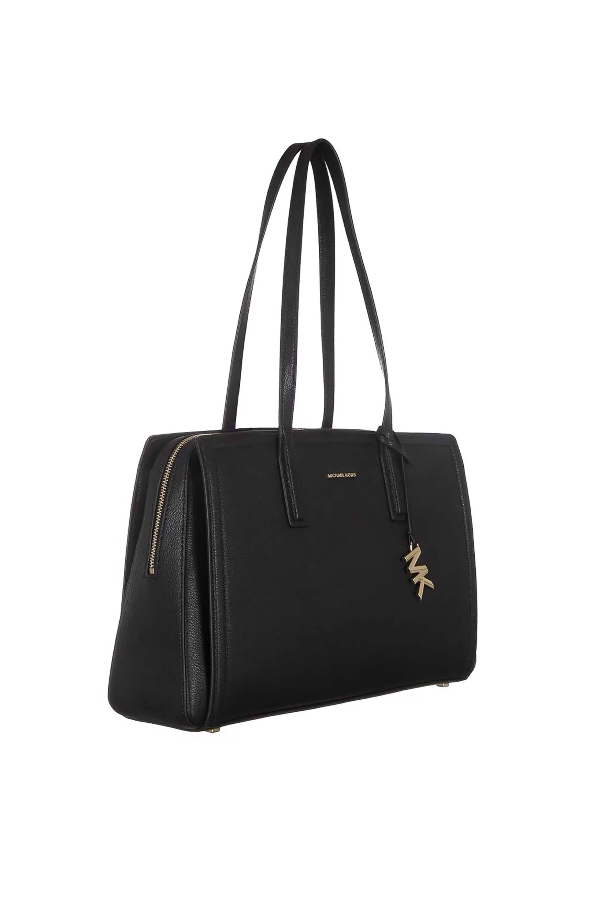 MICHAEL KORS Michael Kors γυναικεία δερμάτινη τσάντα tote με μεταλλικό λογότυπο "Laila" - 30S5G9IT2L Μαύρο - 2