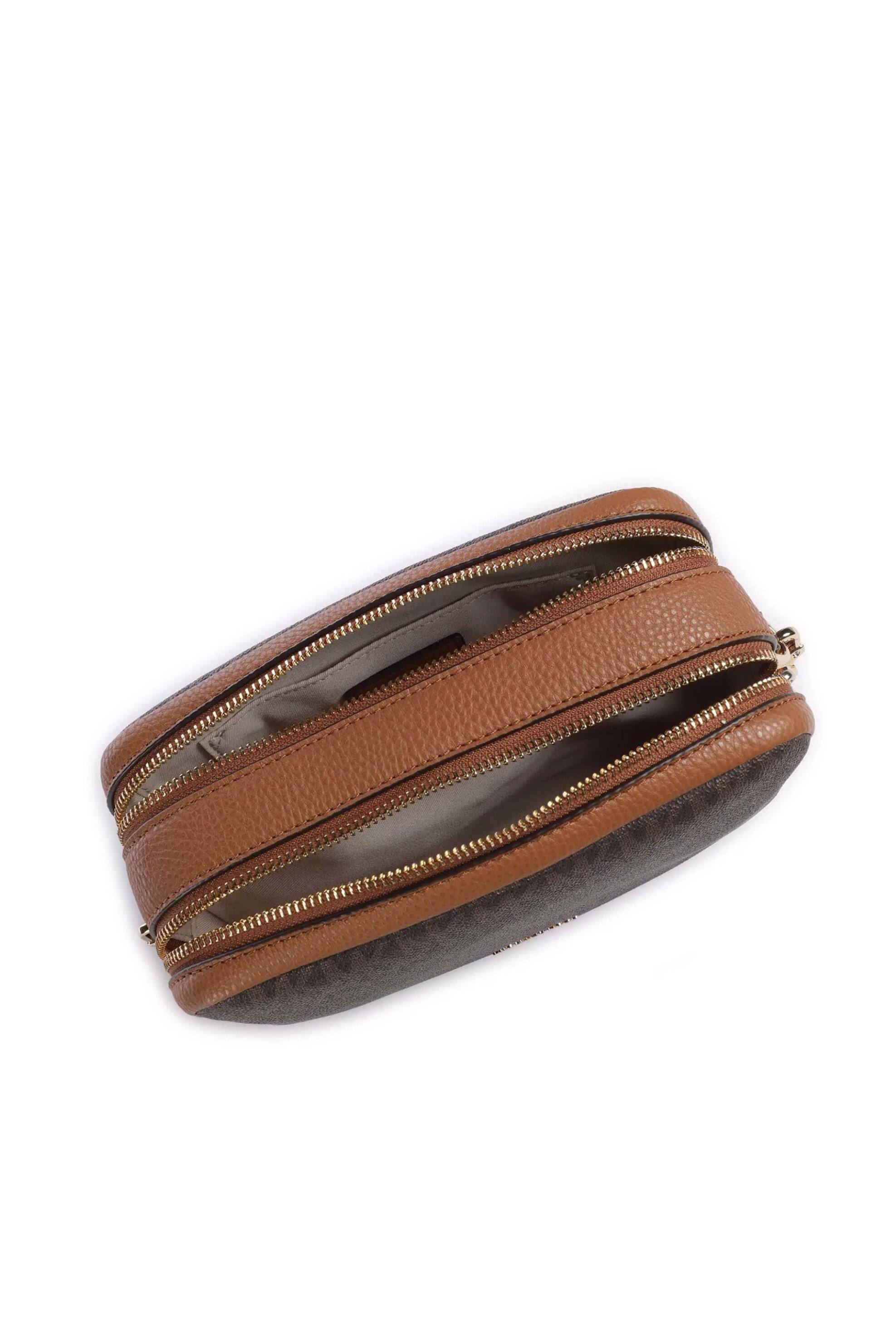Michael Kors Γυναικεία Τσάντα Crossbody με All-Over Monogram Και Μεταλλικό Λογότυπο Bryant - 32S5Gytc5B Καφέ