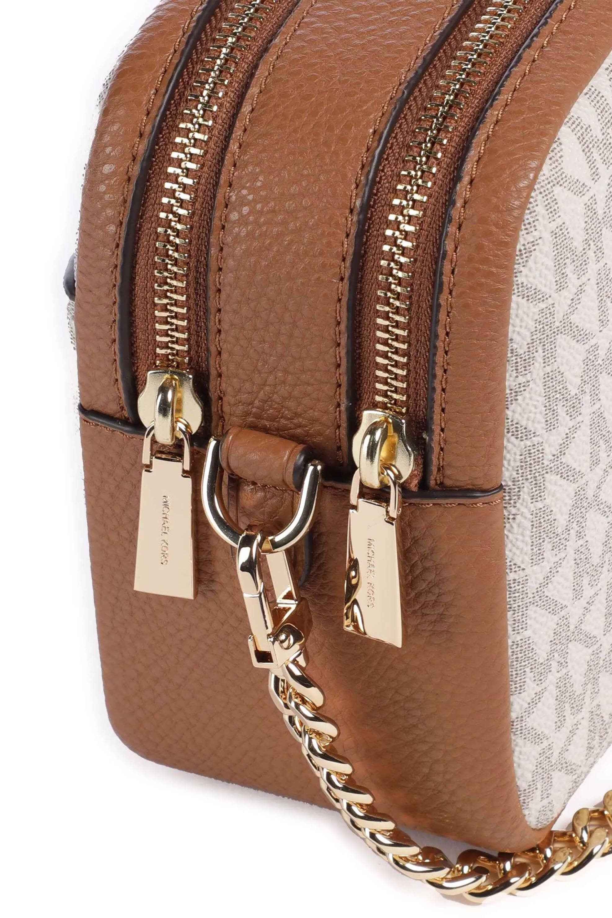 MICHAEL KORS Michael Kors γυναικεία τσάντα crossbody με all-over monogram και μεταλλικό λογότυπο "Bryant" - 32S5GYTC5B Εκρού - 3