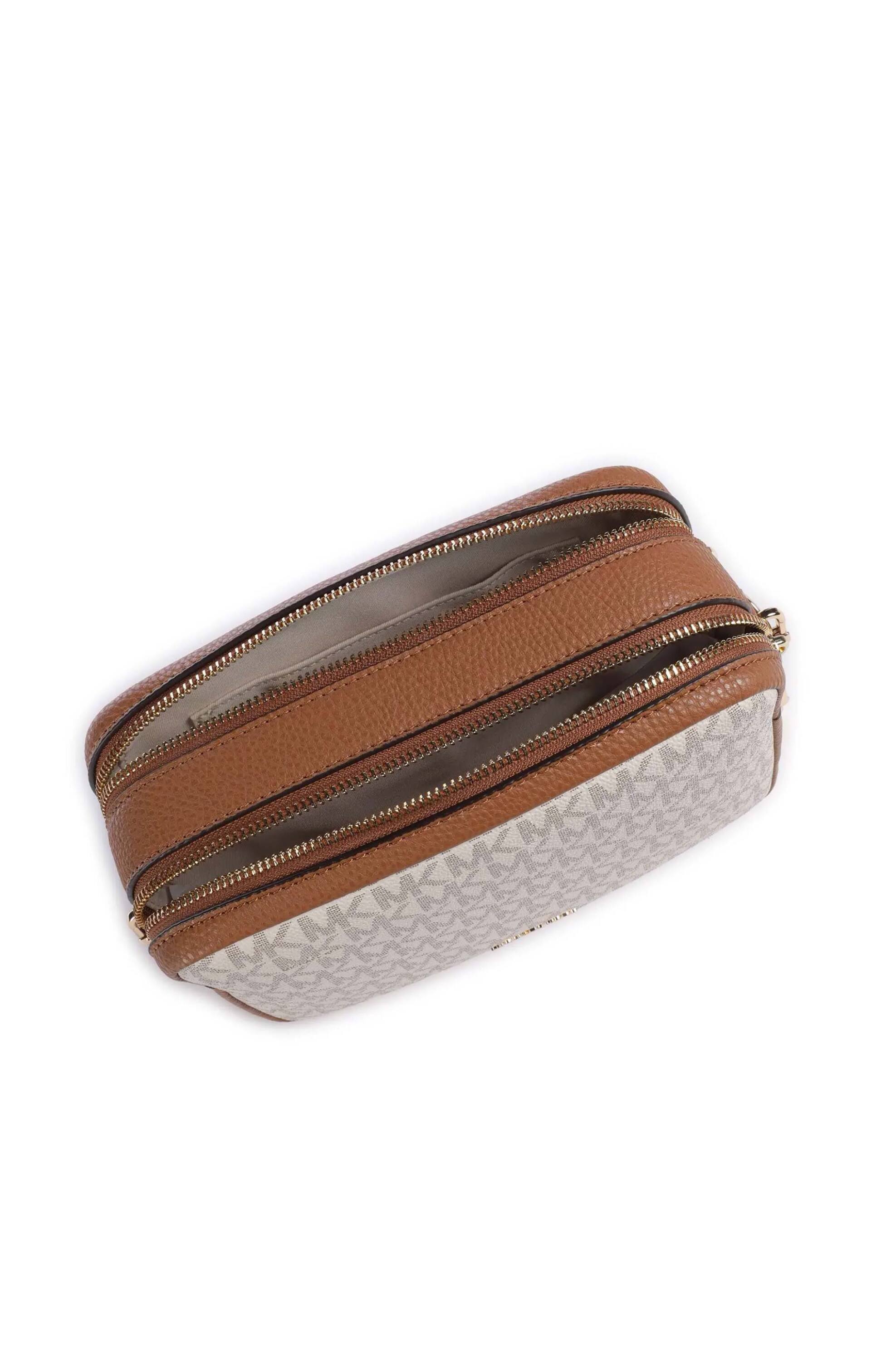 MICHAEL KORS Michael Kors γυναικεία τσάντα crossbody με all-over monogram και μεταλλικό λογότυπο "Bryant" - 32S5GYTC5B Εκρού - 4
