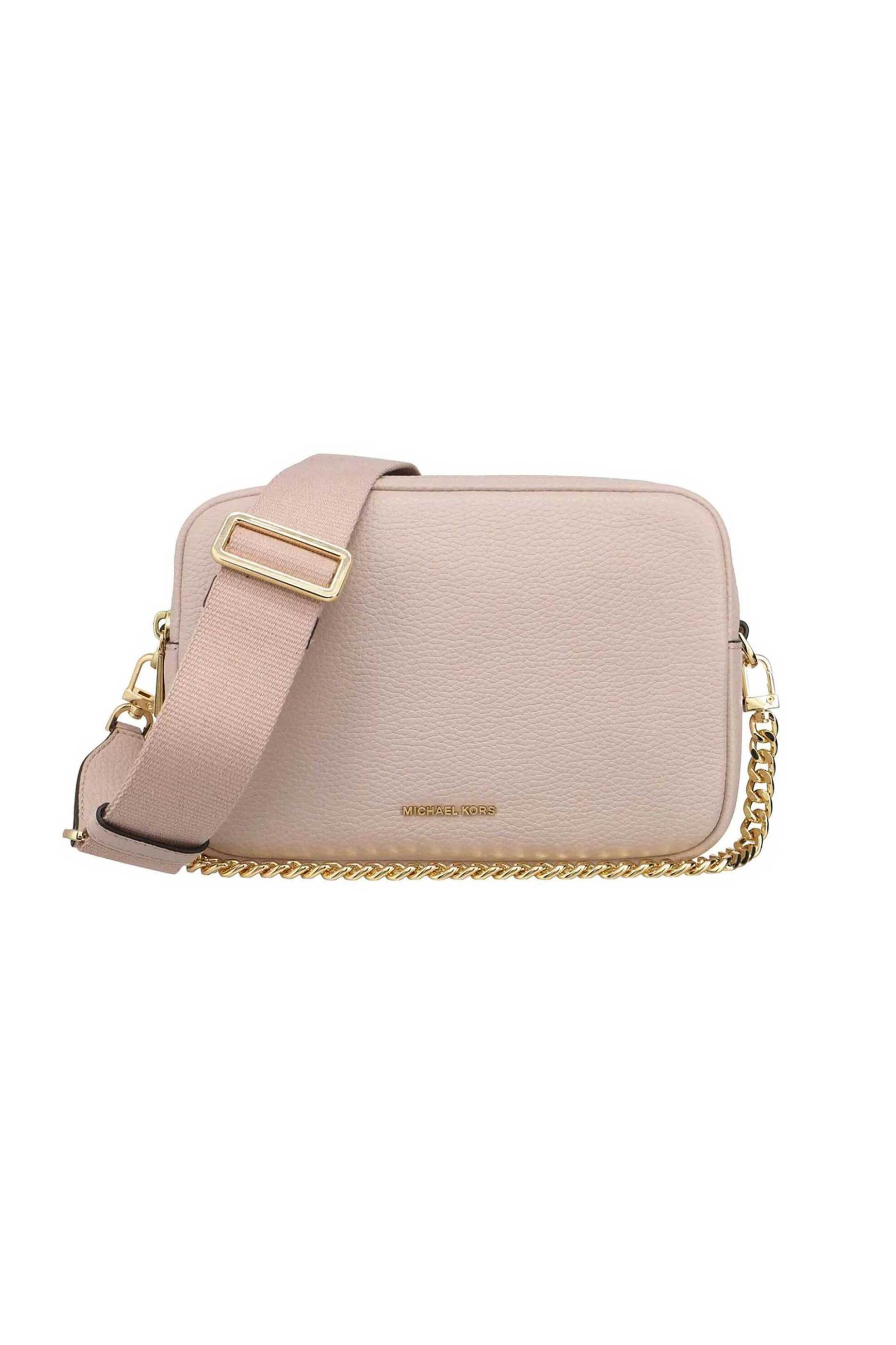 MICHAEL KORS Michael Kors γυναικεία δερμάτινη τσάντα crossbody "Bryant Medium" - 32S5GYTC5L Nude