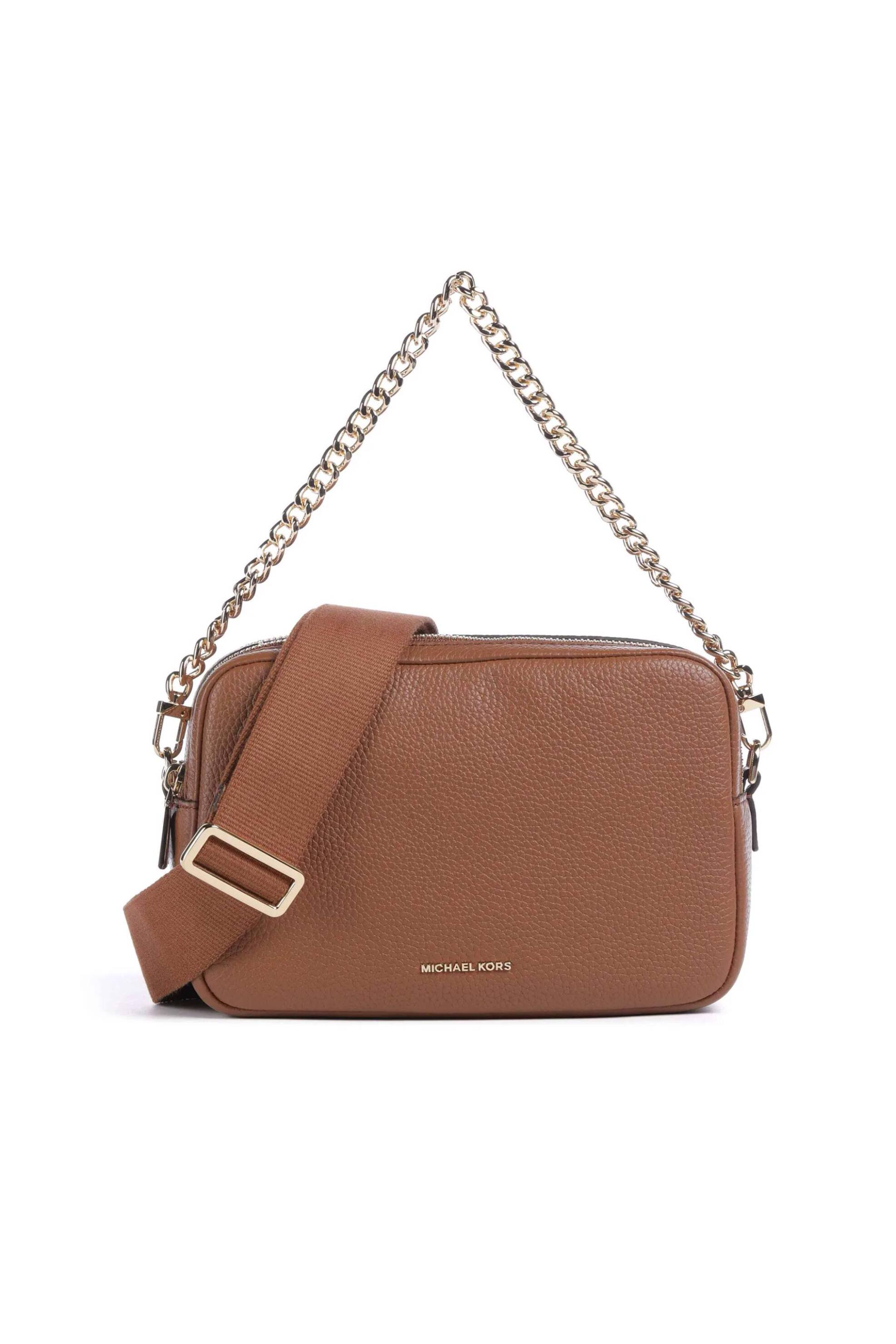 Michael Kors γυναικεία δερμάτινη τσάντα crossbody με μεταλλικό λογότυπο "Bryant" - 32S5GYTC5L Ταμπά