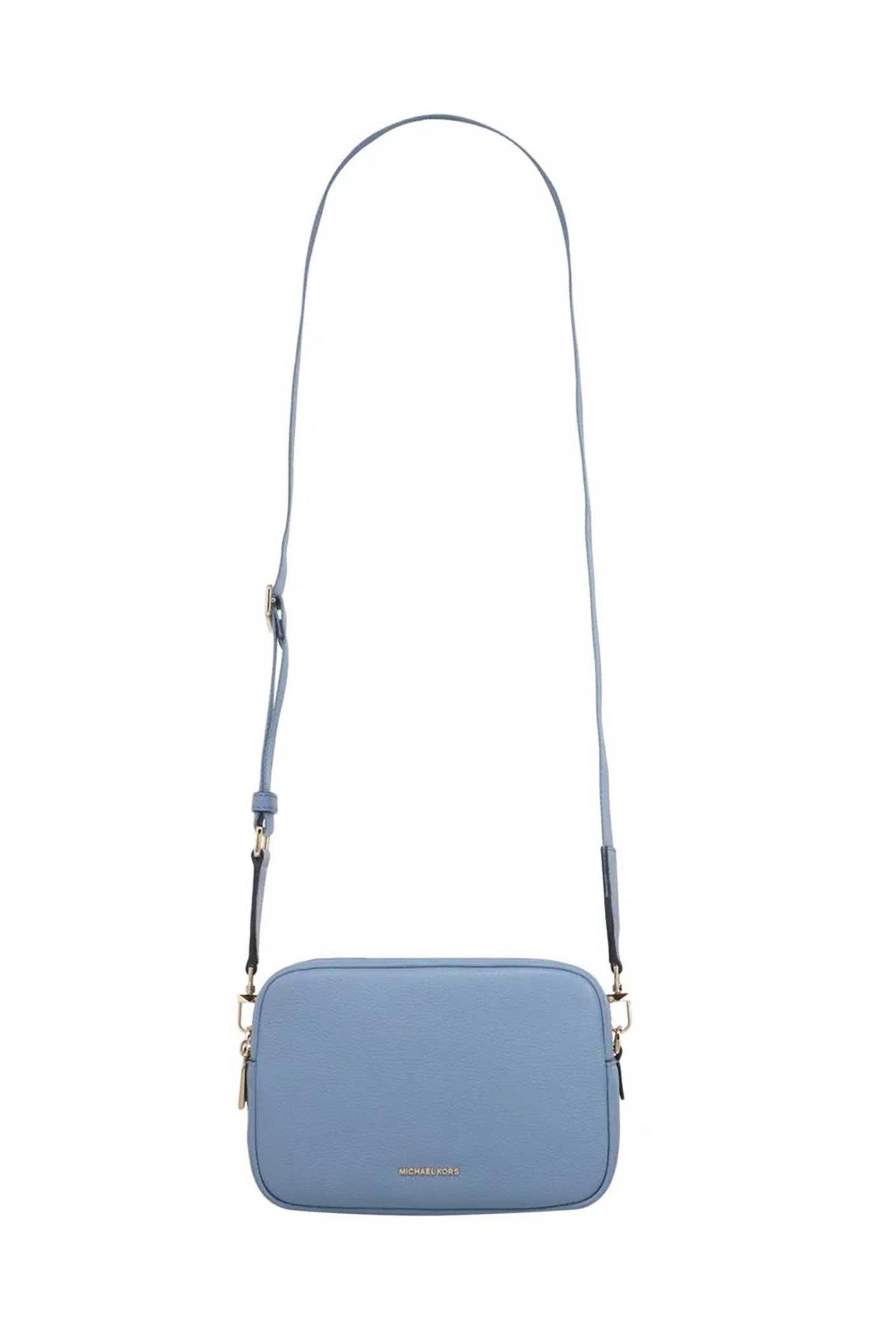 MICHAEL KORS Michael Kors γυναικεία δερμάτινη τσάντα crossbody "Bryant Medium" - 32S5GYTC5L Μπλε Ανοιχτό - 3