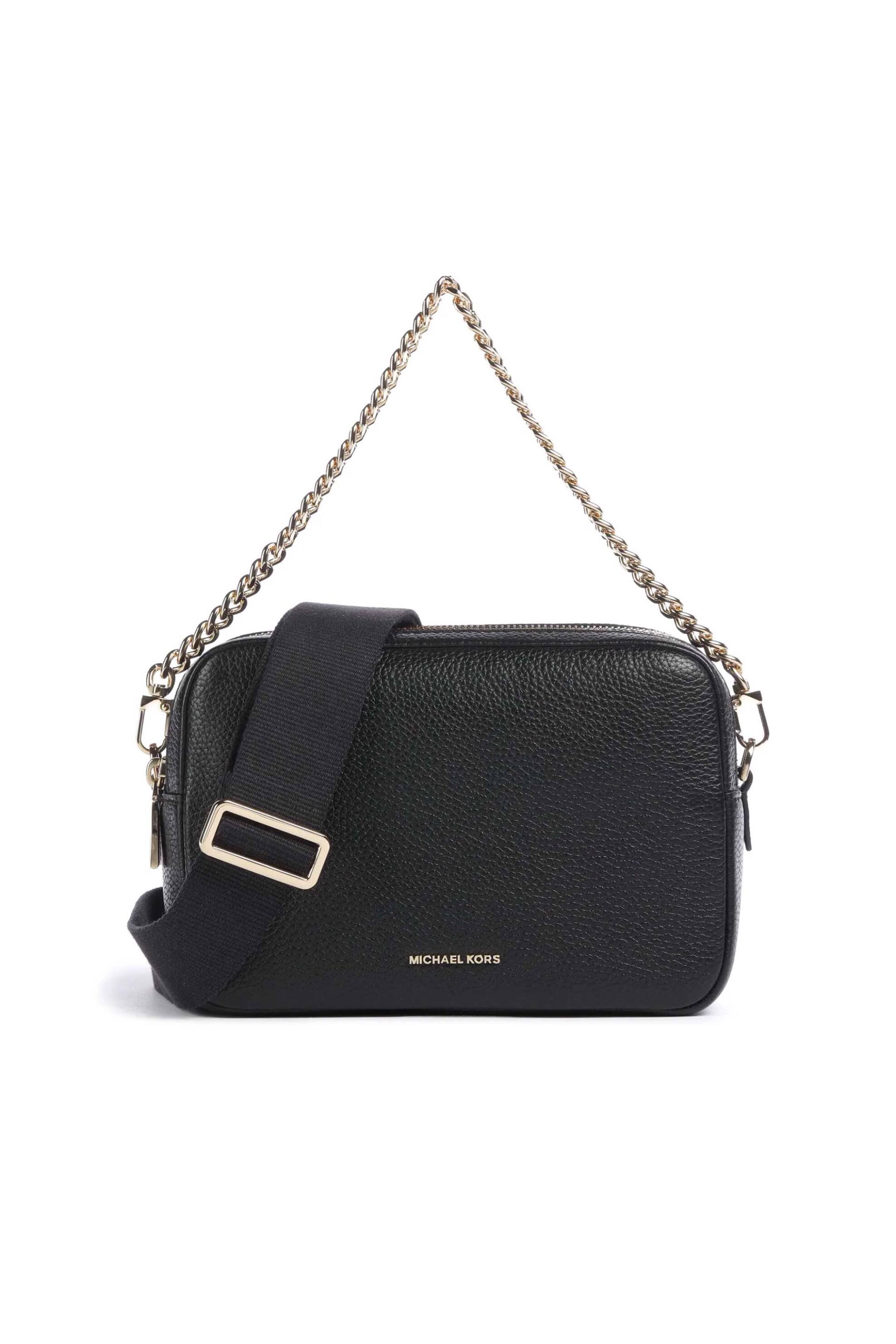 MICHAEL KORS Michael Kors γυναικεία δερμάτινη τσάντα crossbody με μεταλλικό λογότυπο 