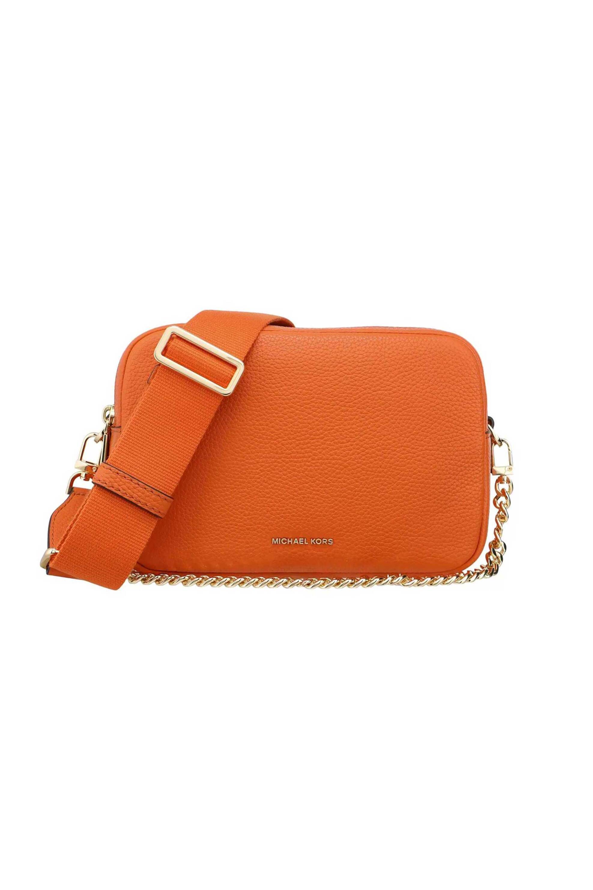 MICHAEL KORS Michael Kors γυναικεία δερμάτινη τσάντα crossbody "Bryant Medium" - 32S5GYTC5L Πορτοκαλί