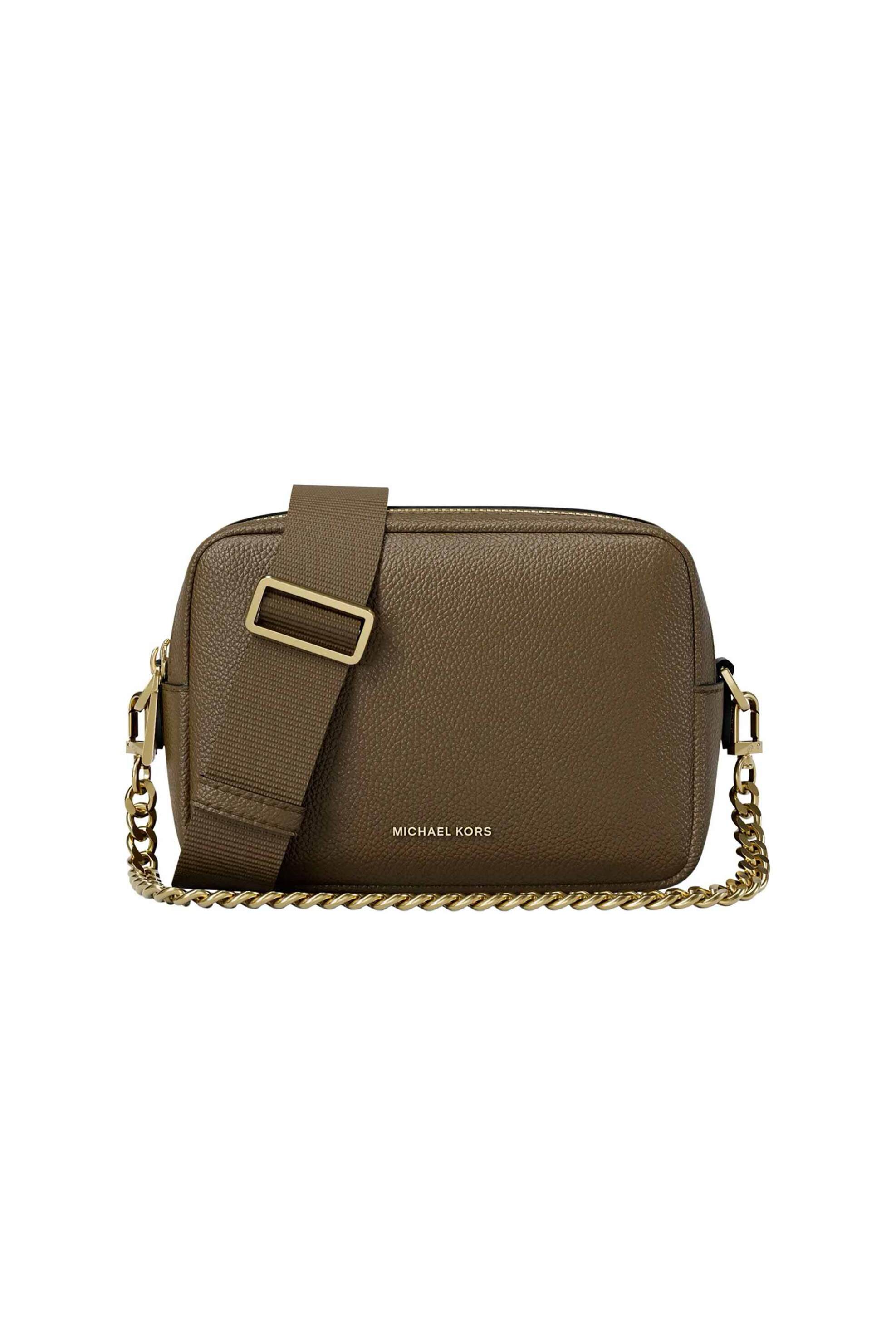 MICHAEL KORS Michael Kors γυναικεία δερμάτινη τσάντα crossbody "Bryant Medium" - 32S5GYTC5L Χακί
