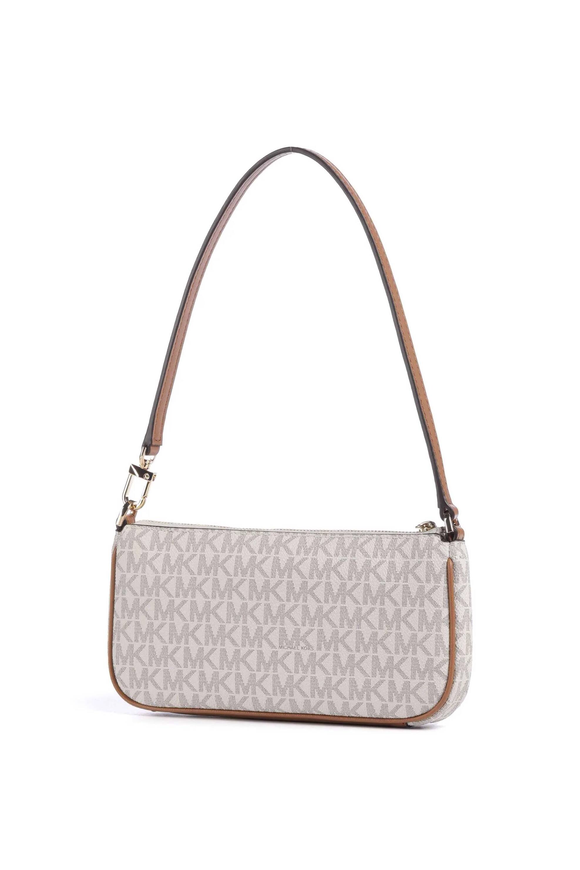 Michael Kors γυναικεία τσάντα ώμου με all-over monogram και τσέπες "Zoe" - 32S5GZCU1B Εκρού φωτογραφία