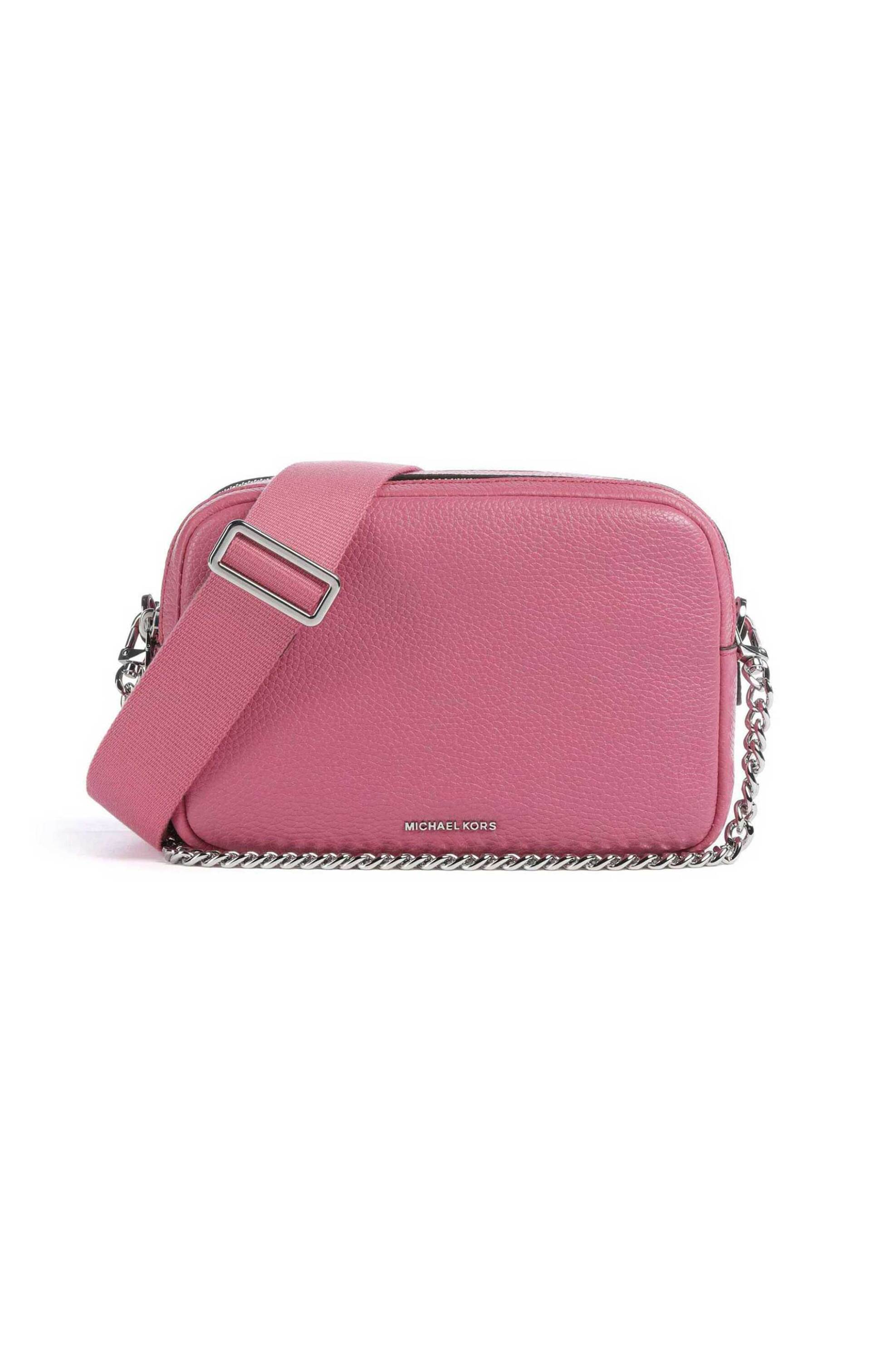 MICHAEL KORS Michael Kors γυναικεία δερμάτινη τσάντα crossbody "Bryant Medium" - 32S5SYTC5L Ροζ