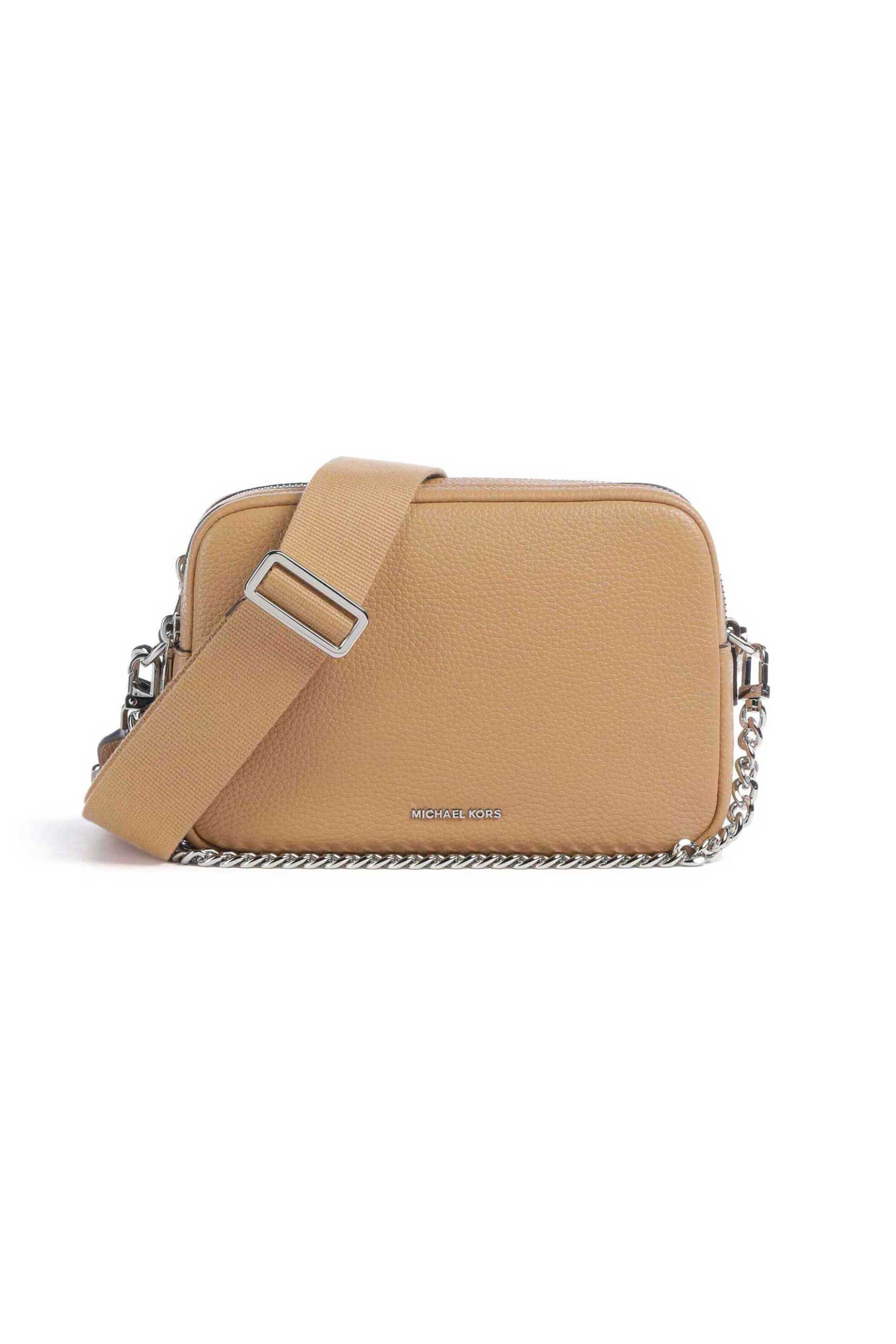 MICHAEL KORS Michael Kors γυναικεία δερμάτινη τσάντα crossbody "Bryant Medium" - 32S5SYTC5L Καμηλό