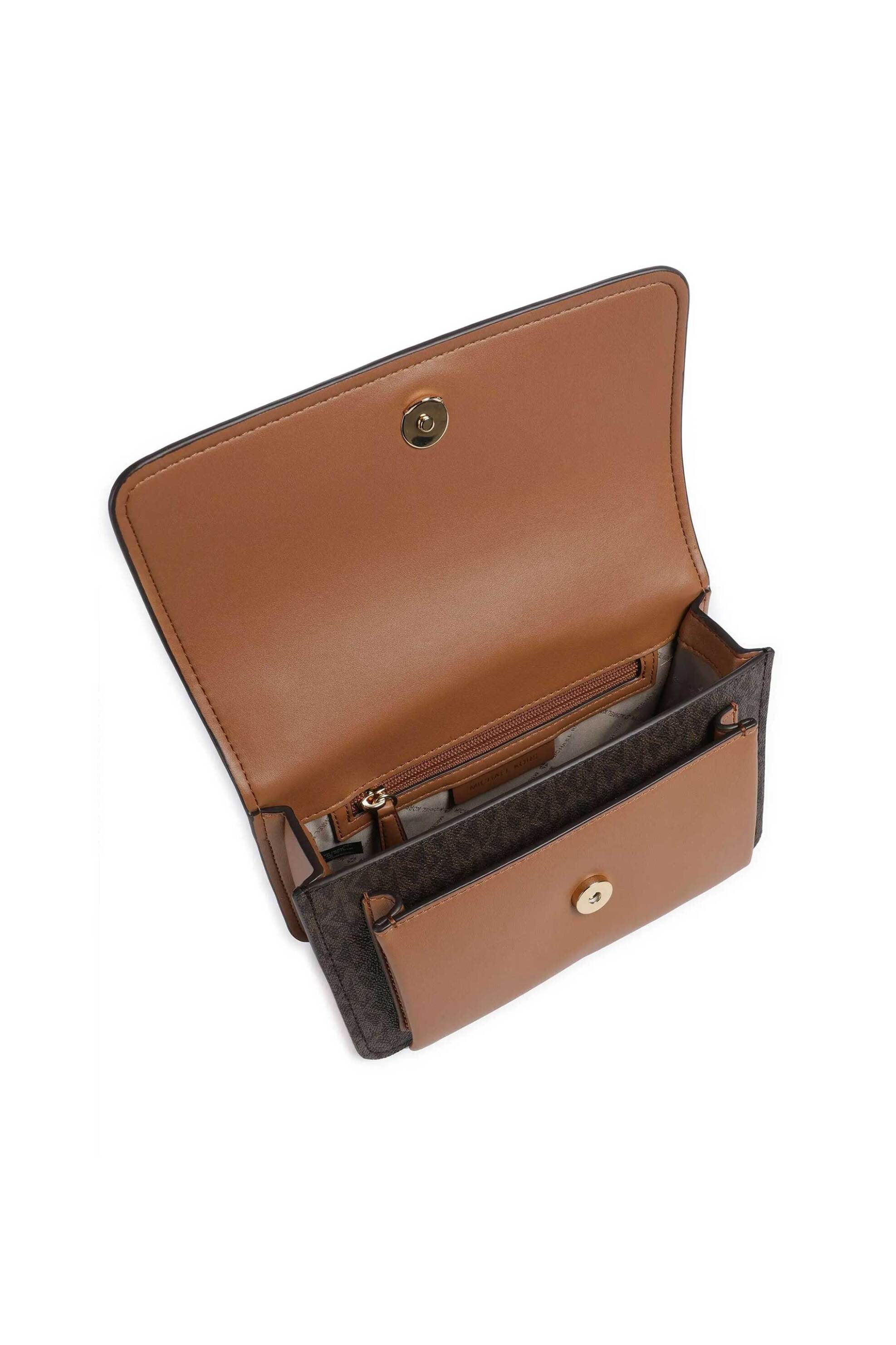 Michael Kors Γυναικεία Τσάντα Ώμου με All-Over Monogram Claire - 30R5Gc7L3B Καφέ