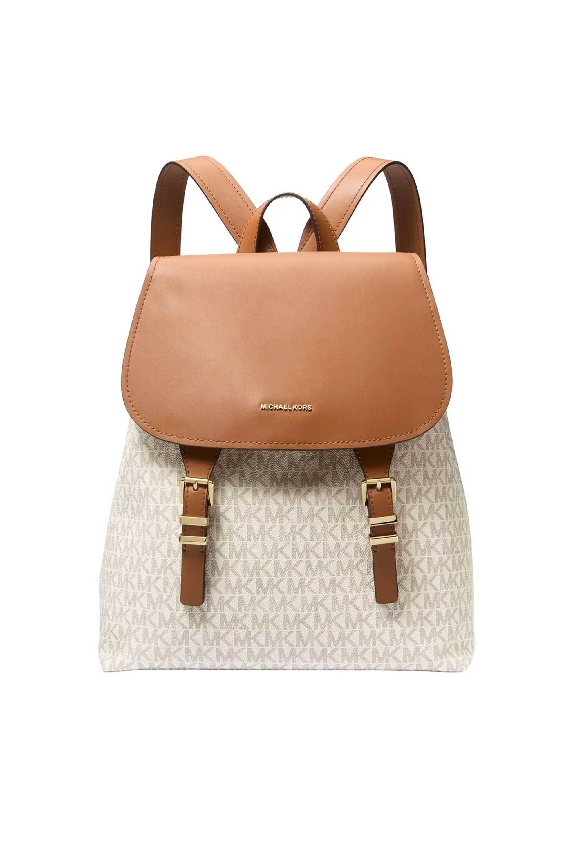 MICHAEL KORS Michael Kors γυναικείο backpack με all-over monogram και μεταλλικό λογότυπο "Quinn" - 30T5GQNB2B Εκρού