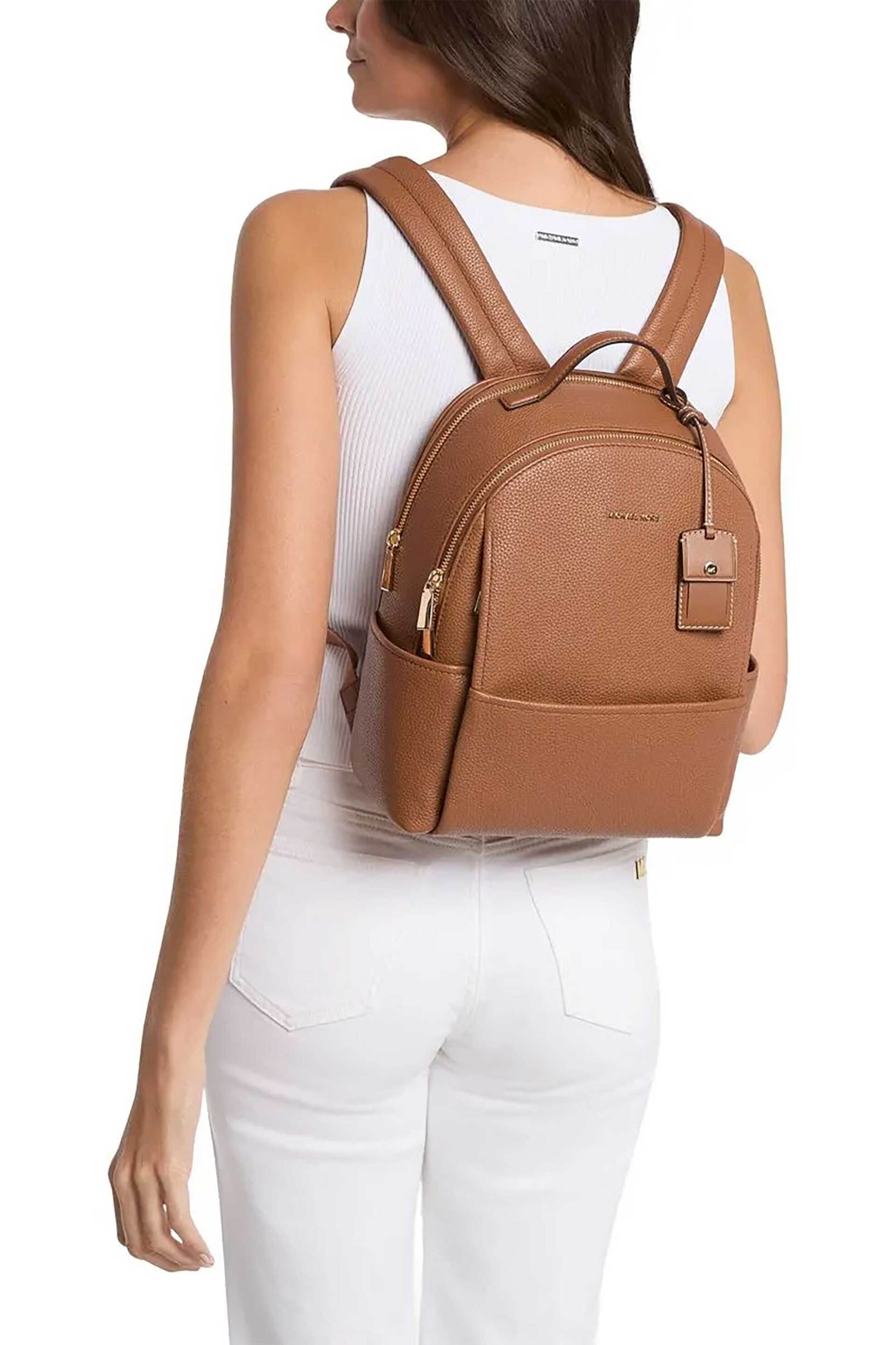 Michael Kors γυναικείο backpack με μεταλλικό λογότυπο "Sable" - 30T5G3XB2L Ταμπά φωτογραφία