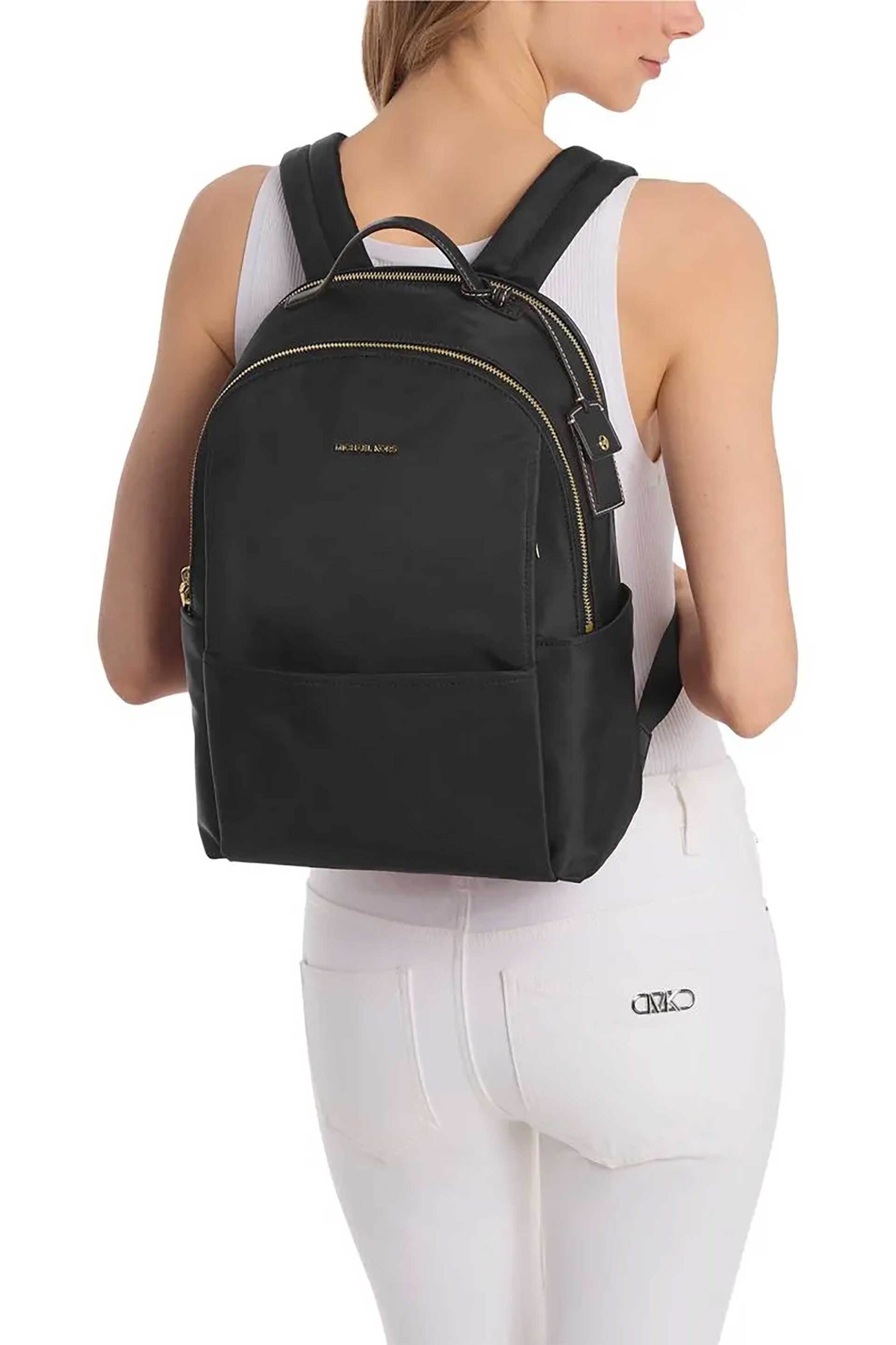 Michael Kors γυναικείο backpack με μεταλλικό λογότυπο "Sable" - 30T5G3XB3C Μαύρο φωτογραφία