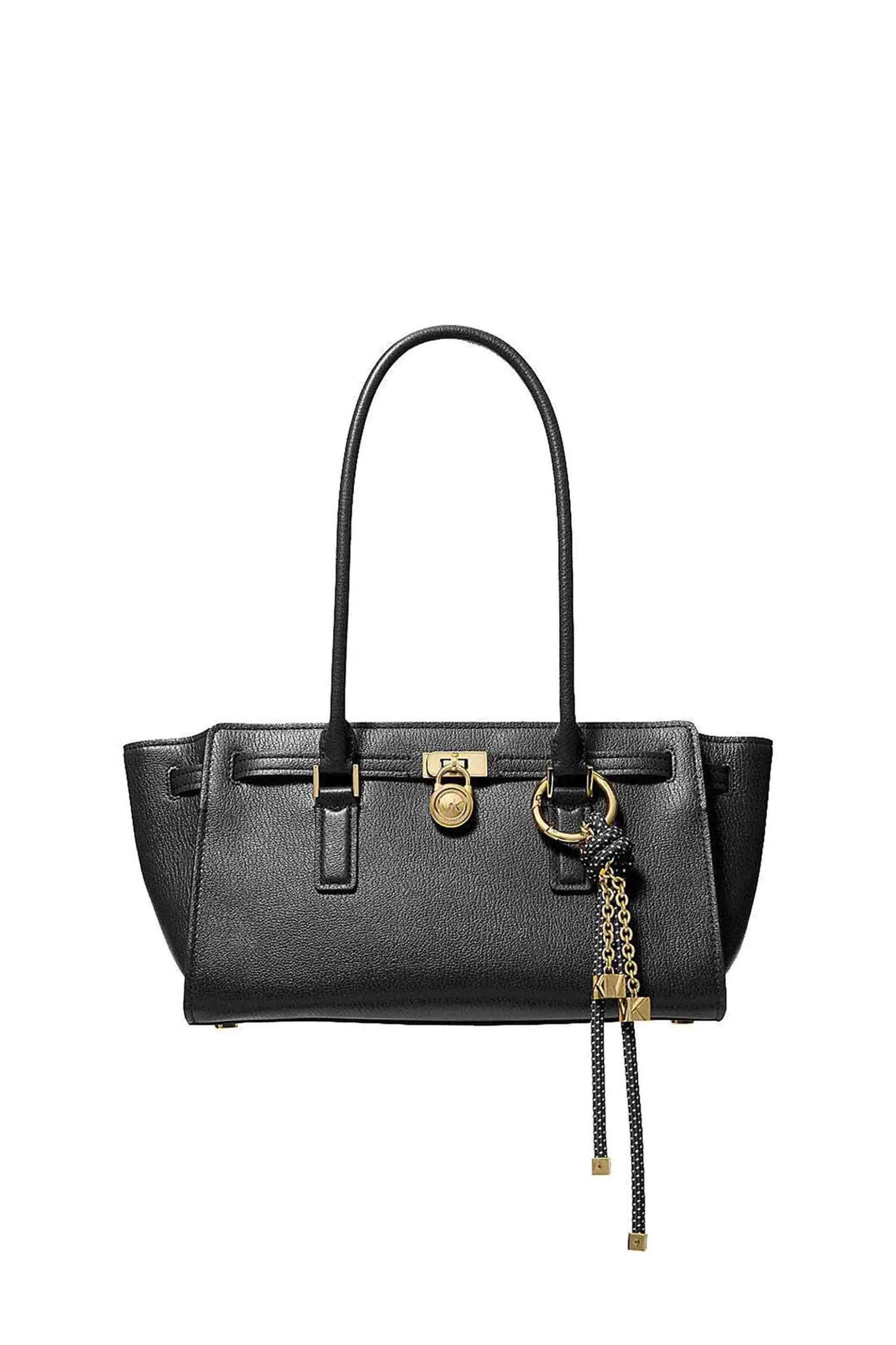 MICHAEL KORS Michael Kors γυναικεία δερμάτινη τσάντα ώμου "Hamilton Small" - 30F5GNXT0L Μαύρο