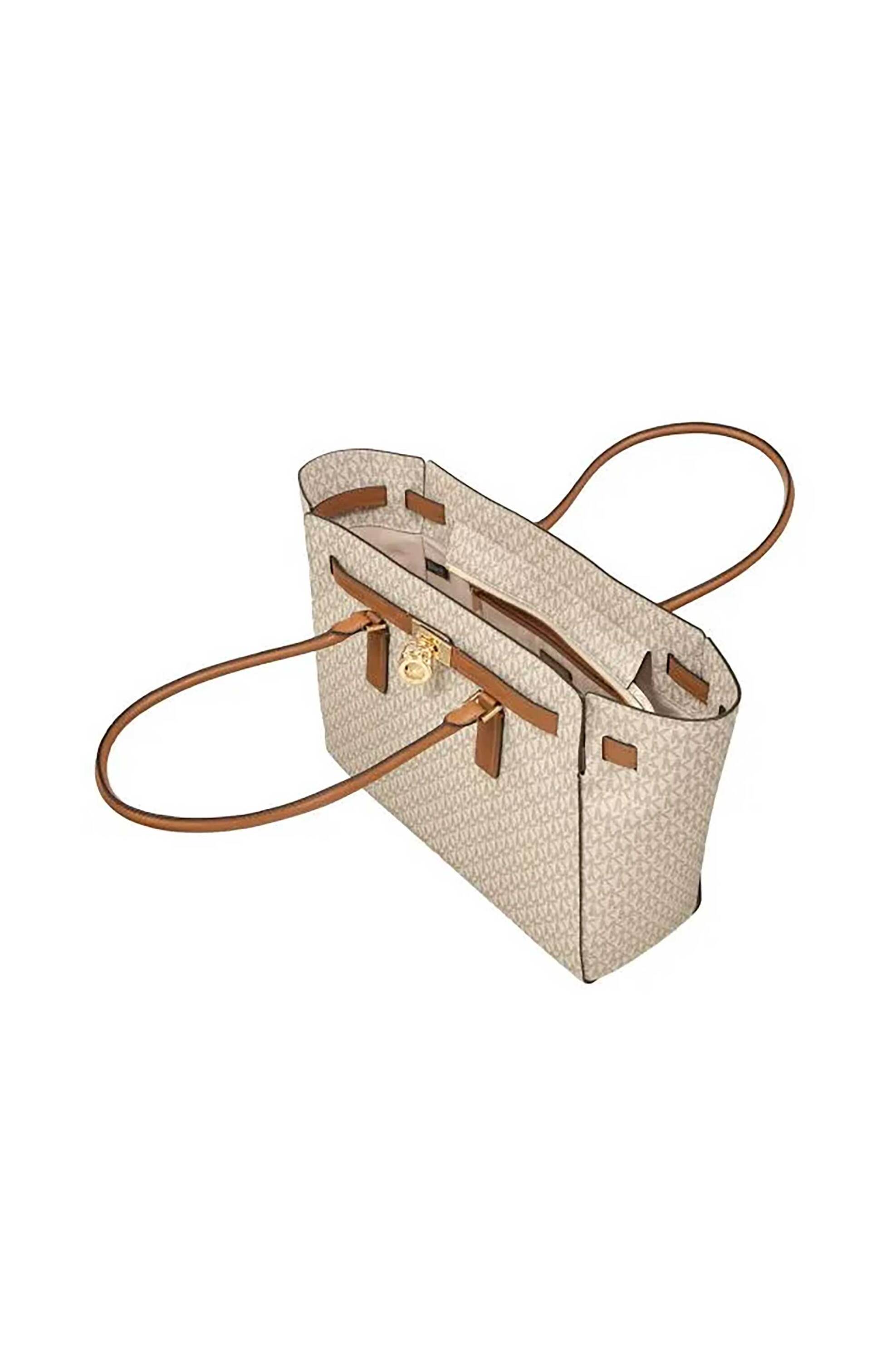 Michael Kors Γυναικεία Τσάντα Tote με All-Over Monogram Hamilton Large - 30F5Gnxt3B Εκρού