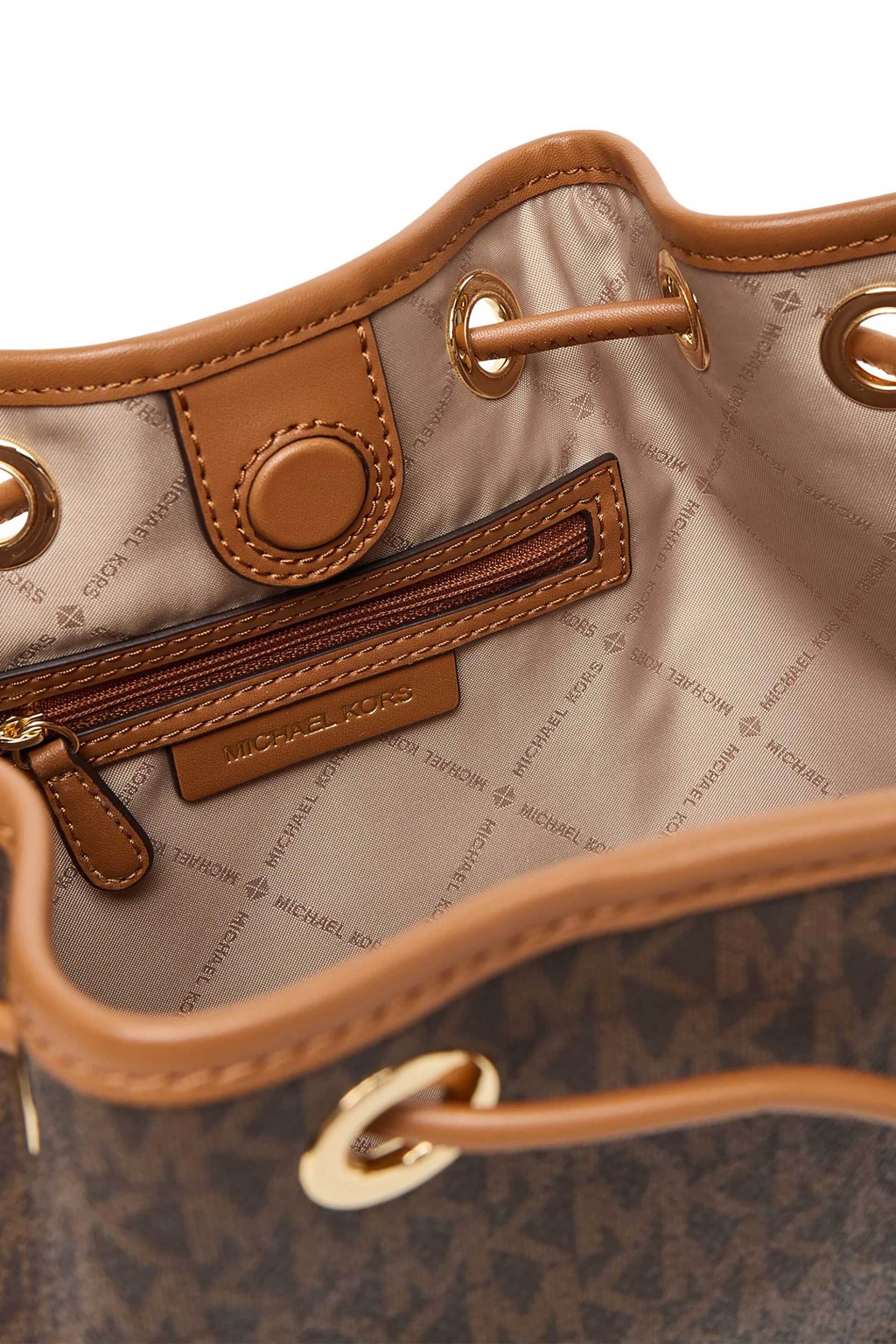 Michael Kors γυναικεία τσάντα bucket με all-over monogram "Avery" - 30F5GQ7M8B Καφέ φωτογραφία