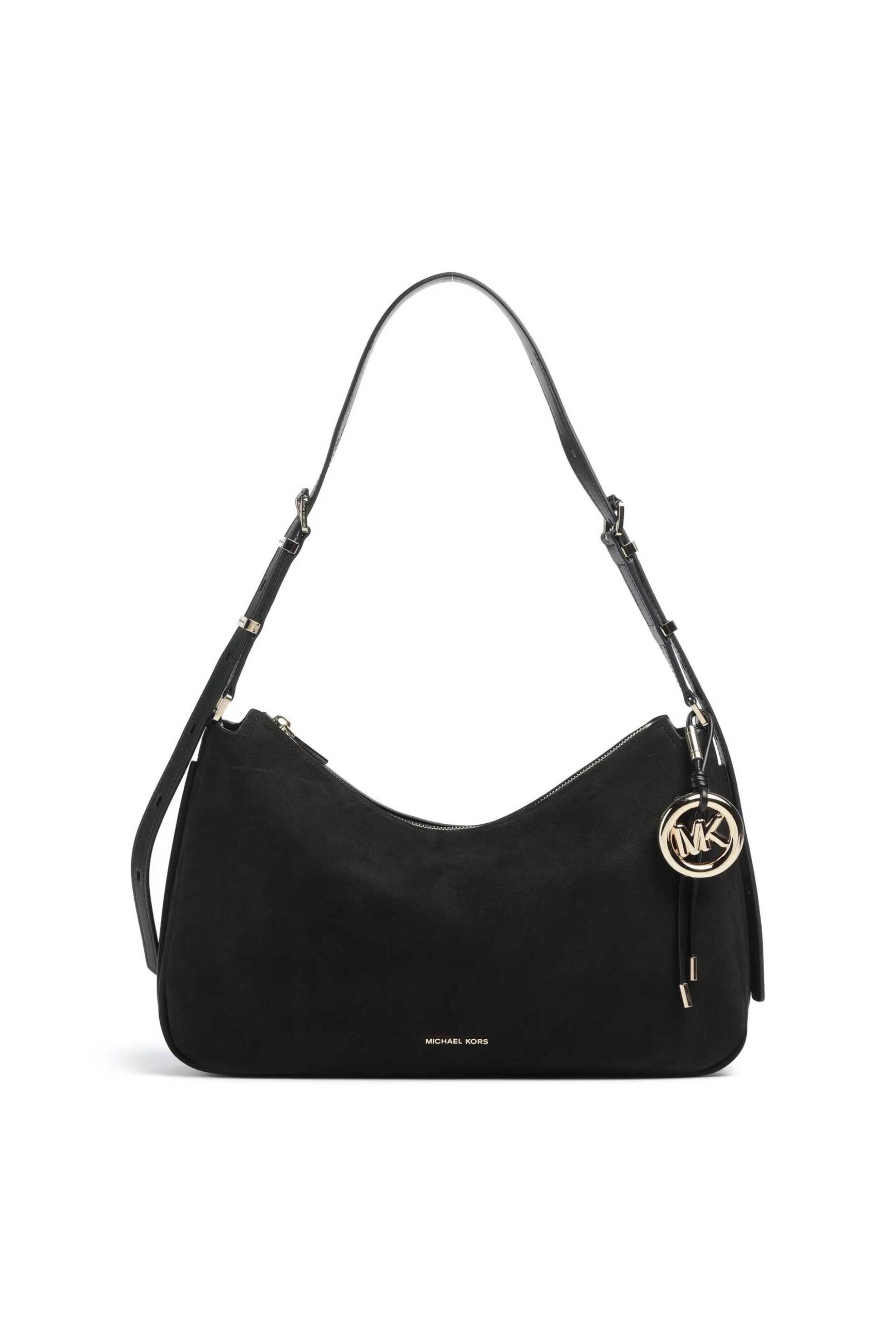 Michael Kors γυναικεία nubuck τσάντα hobo με all-over monogram "Nolita" - 30F5GY5M2L Μαύρο