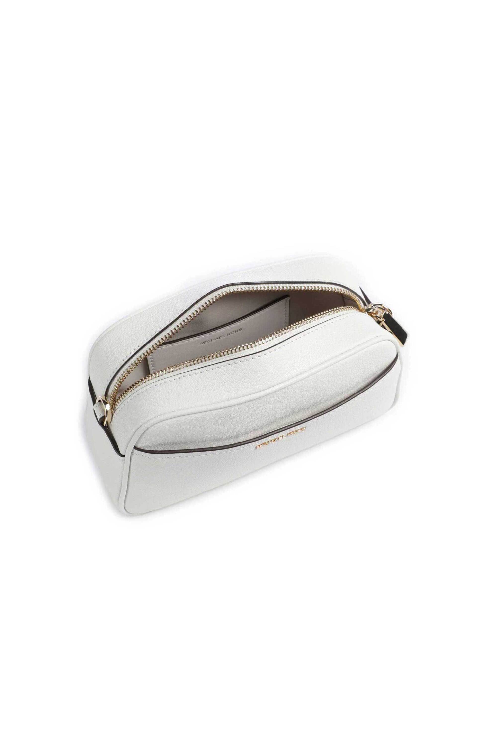 Michael Kors Γυναικεία Δερμάτινη Τσάντα Crossbody Jet Set - 32F5Gj6C5L Λευκό