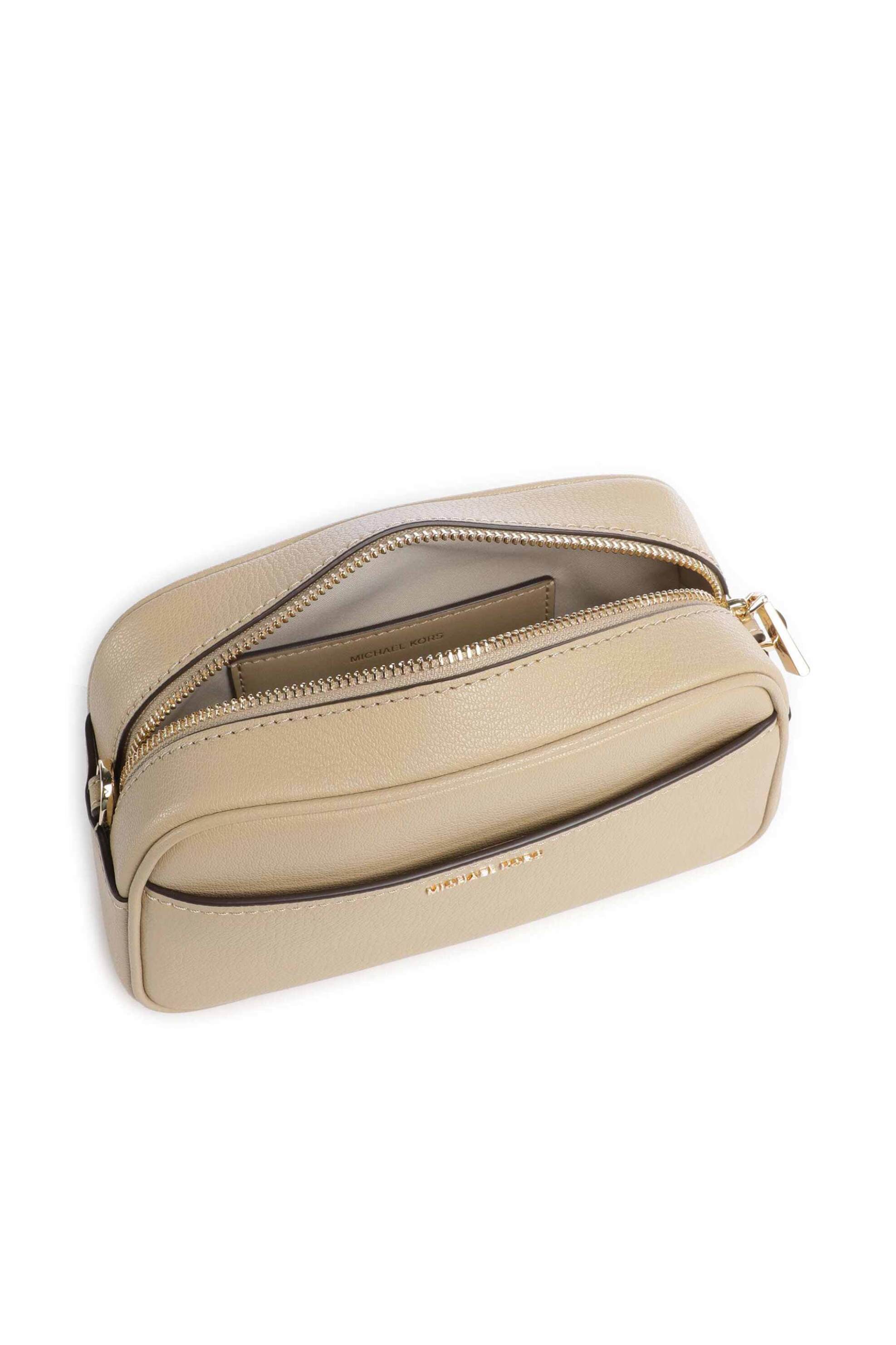 Michael Kors Γυναικεία Δερμάτινη Τσάντα Crossbody Jet Set Small - 32F5Gj6C5L Μπεζ