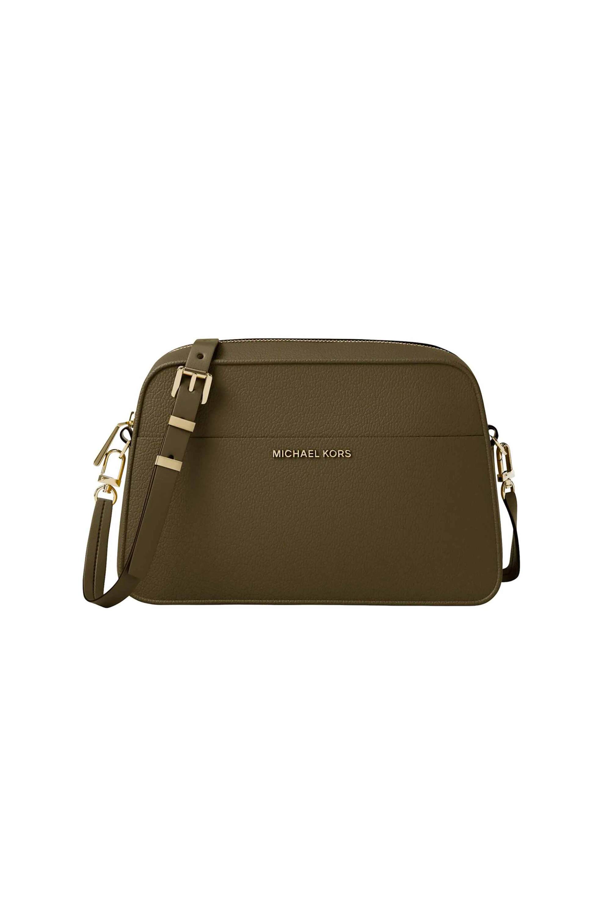 MICHAEL KORS Michael Kors γυναικεία δερμάτινη τσάντα crossbody "Jet Set Small" - 32F5GJ6C5L Λαδί