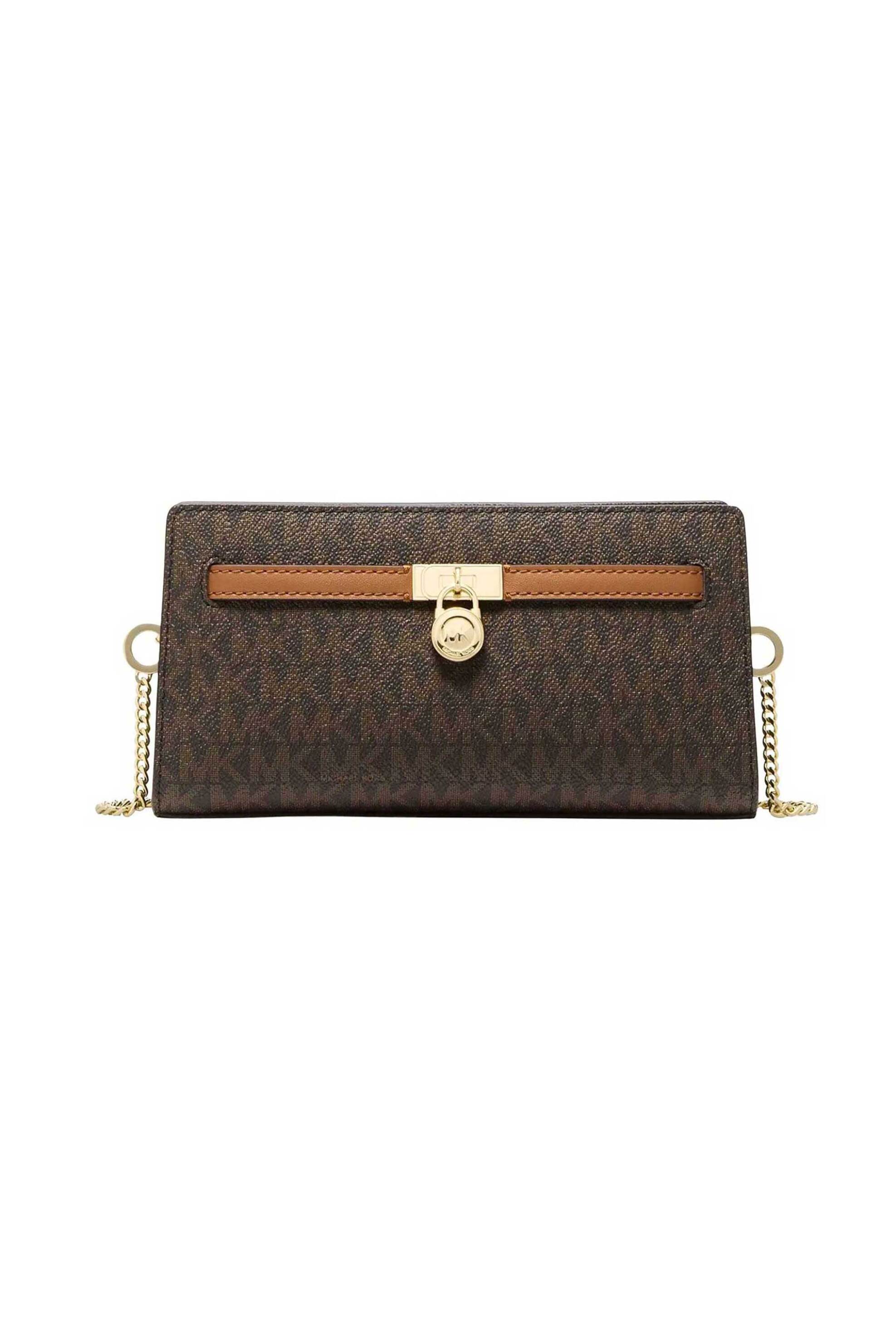 Michael Kors γυναικεία τσάντα crossbody με all-over monogram "Hamilton" - 32F5GNXC0B Καφέ