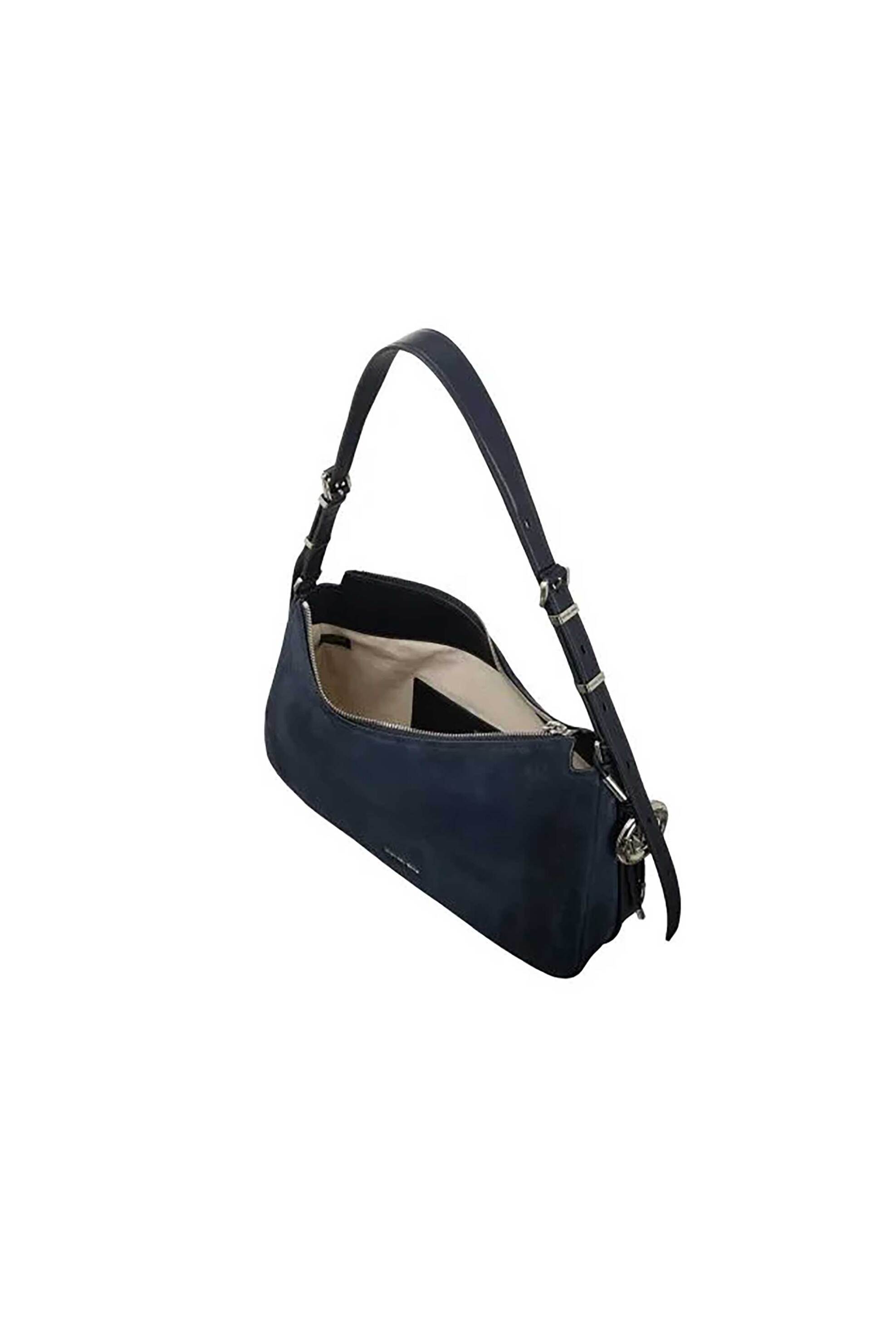 Michael Kors Γυναικεία Nubuck Τσάντα Hobo Nolita Medium - 30F5Sy5M2L Σκούρο Μπλε