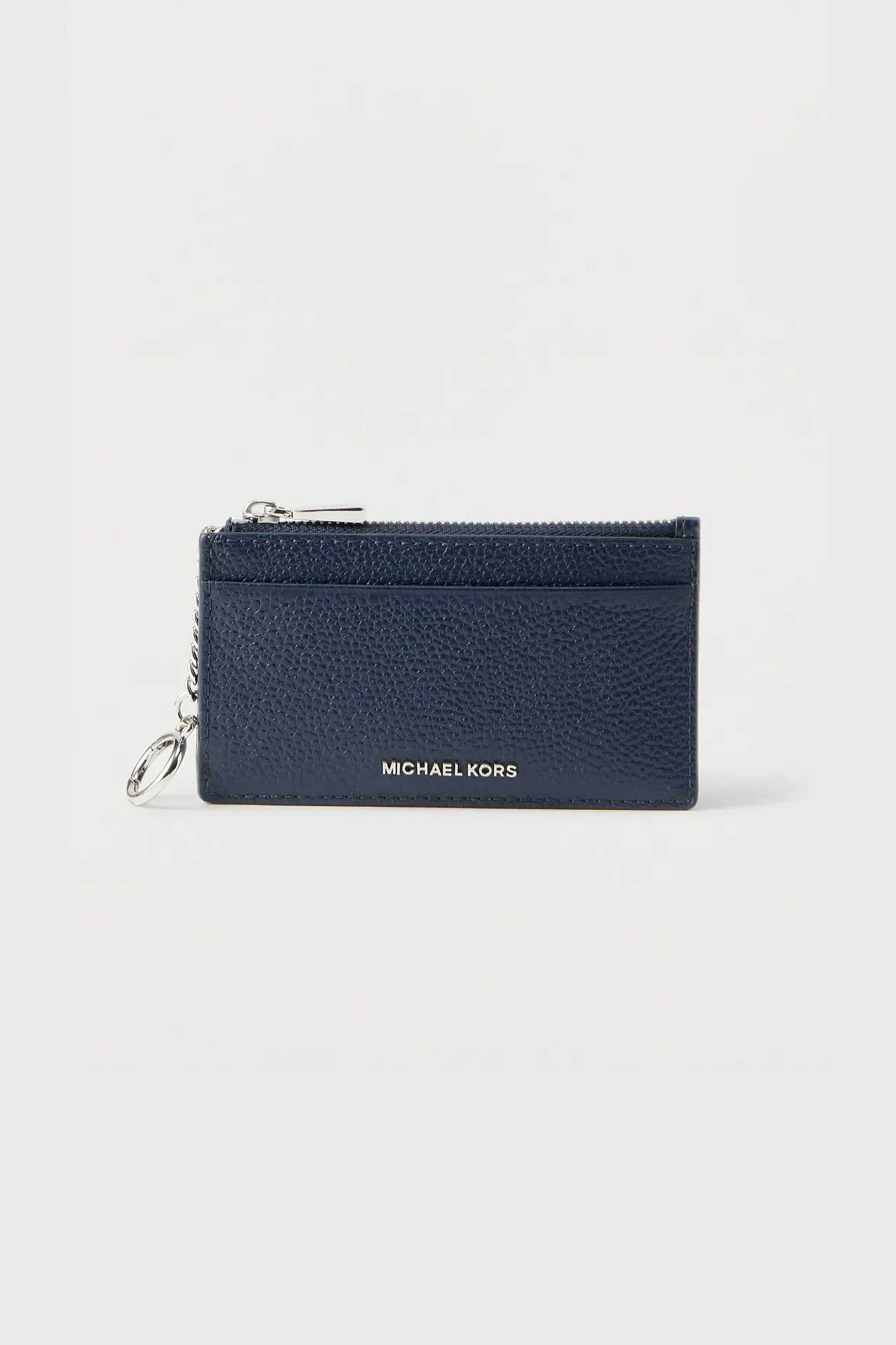 Michael Kors γυναικεία θήκη για κάρτες με μεταλλικό λογότυπο "Jet Set" - 32F5SJ6D8L Σκούρο Μπλε