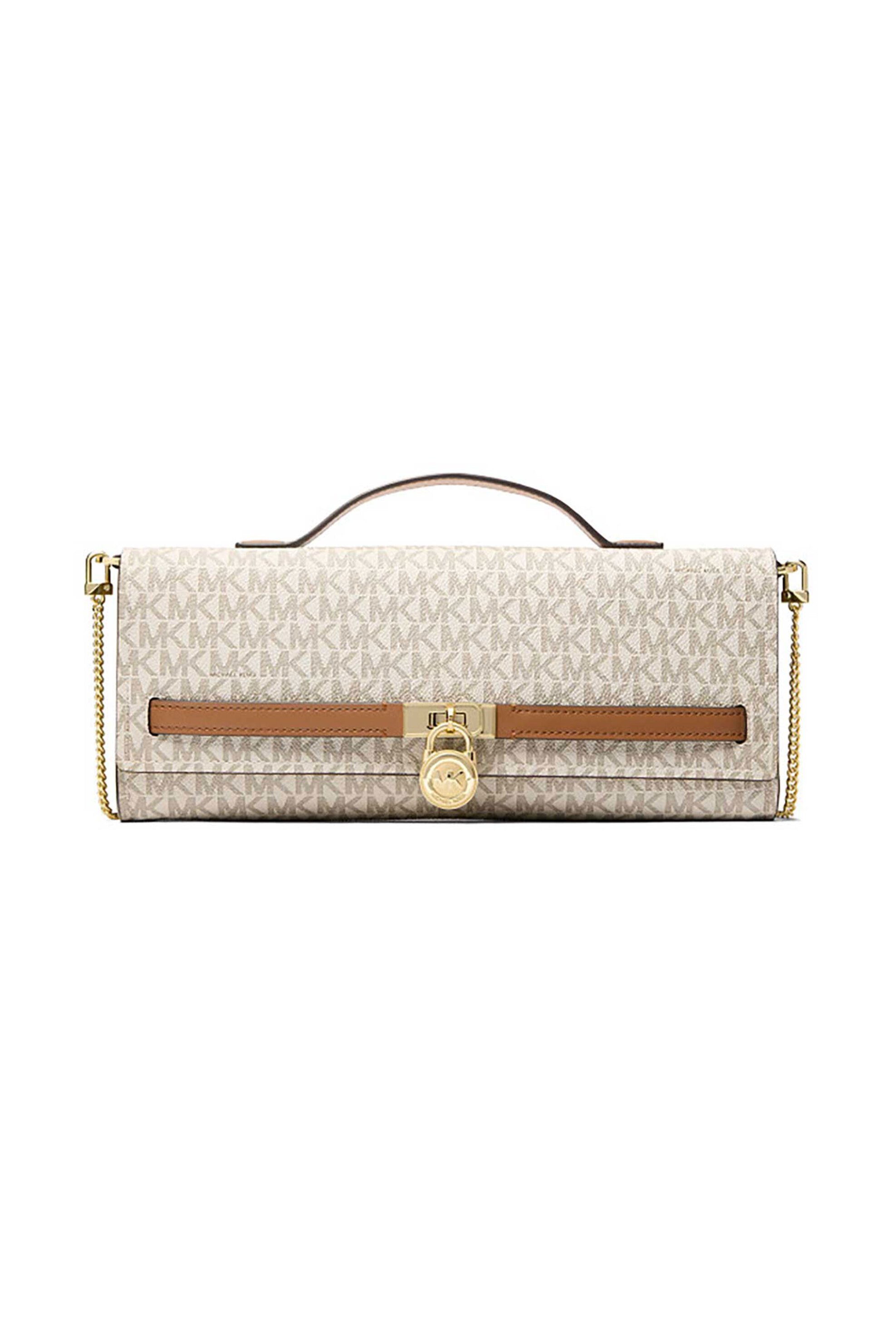 Michael Kors γυναικείο clutch με all-over monogram - 30R6GHMC8B Εκρού