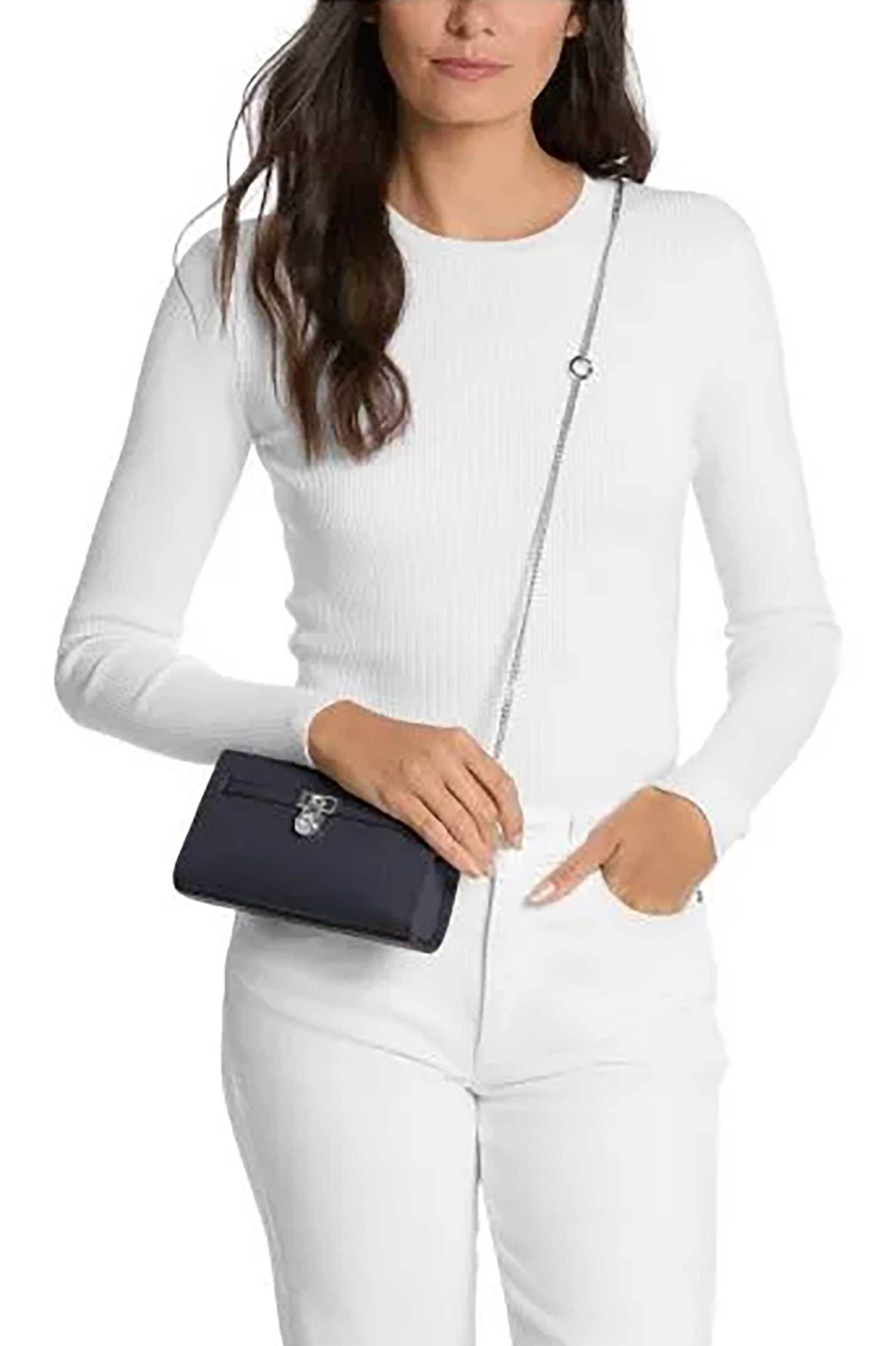 Michael Kors Γυναικεία Τσάντα Crossbody Hamilton - 32F5Snxc0L Σκούρο Μπλε