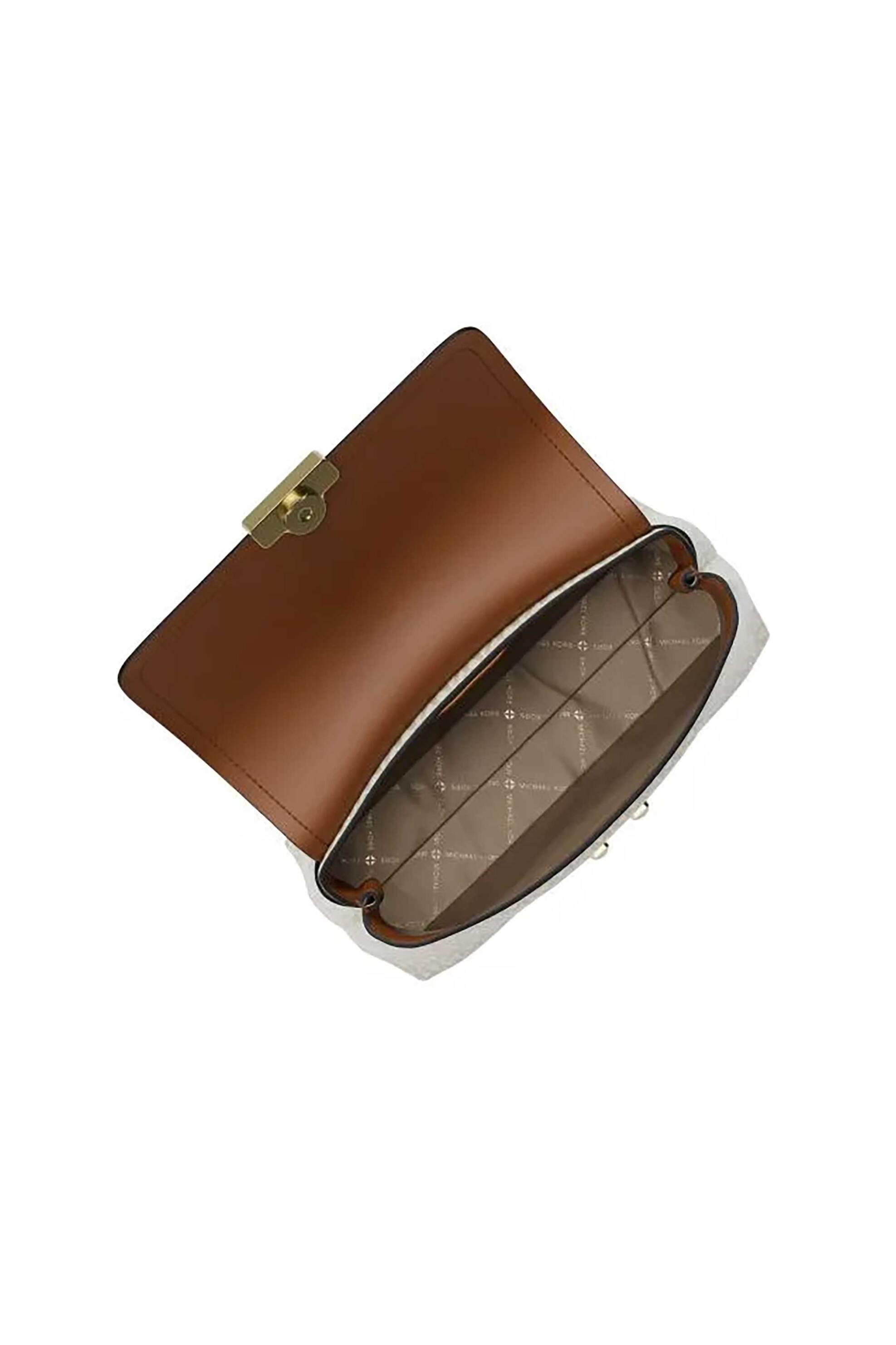 MICHAEL KORS Michael Kors γυναικεία τσάντα crossbody με all-over monogram και μεταλλικό λογότυπο "Tribeca Extra-Small" - 32R6G2RC0B Εκρού - 2