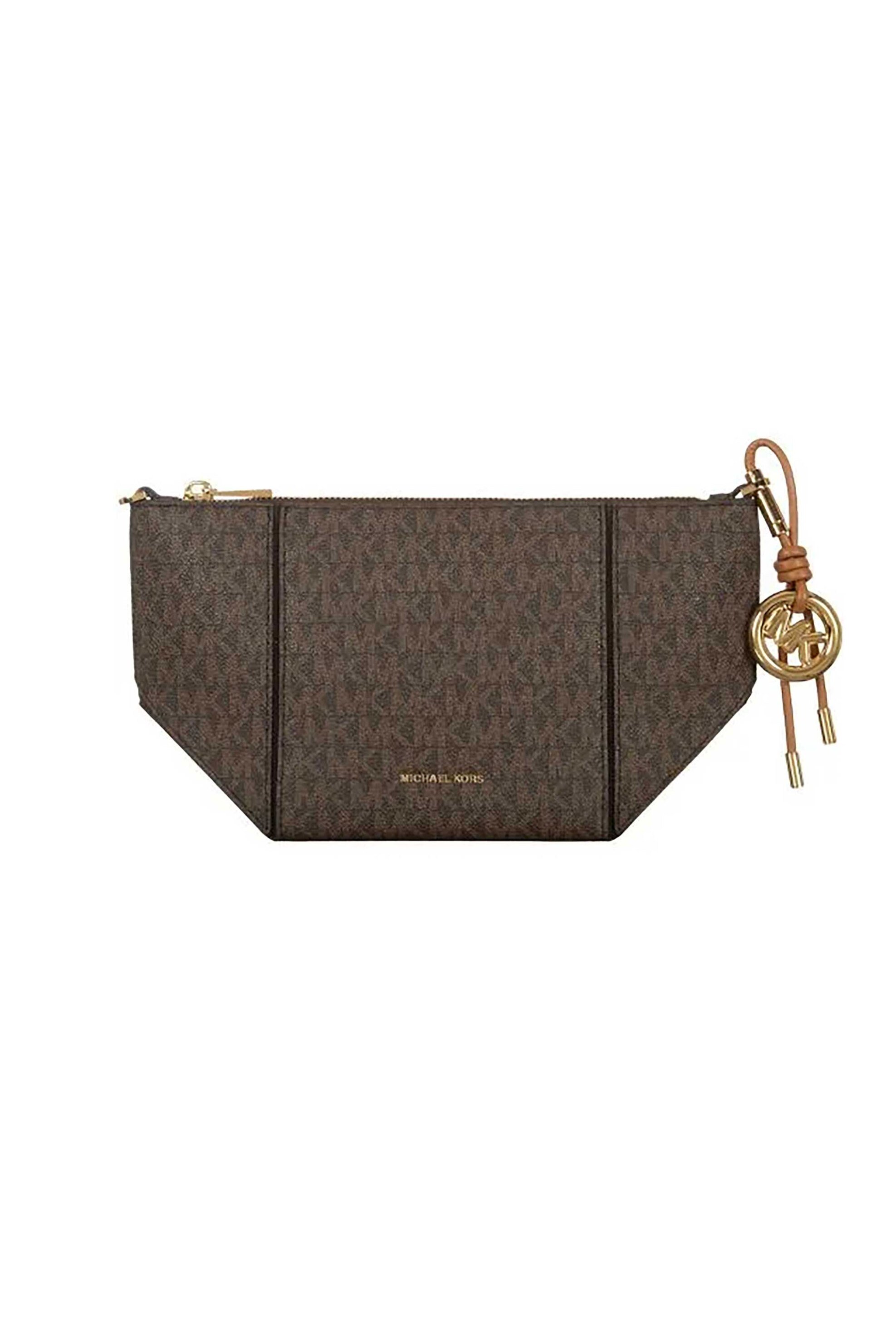 Michael Kors γυναικεία τσάντα crossbody με all-over monogram και μεταλλικό λογότυπο - 32R6G9JC1B Καφέ