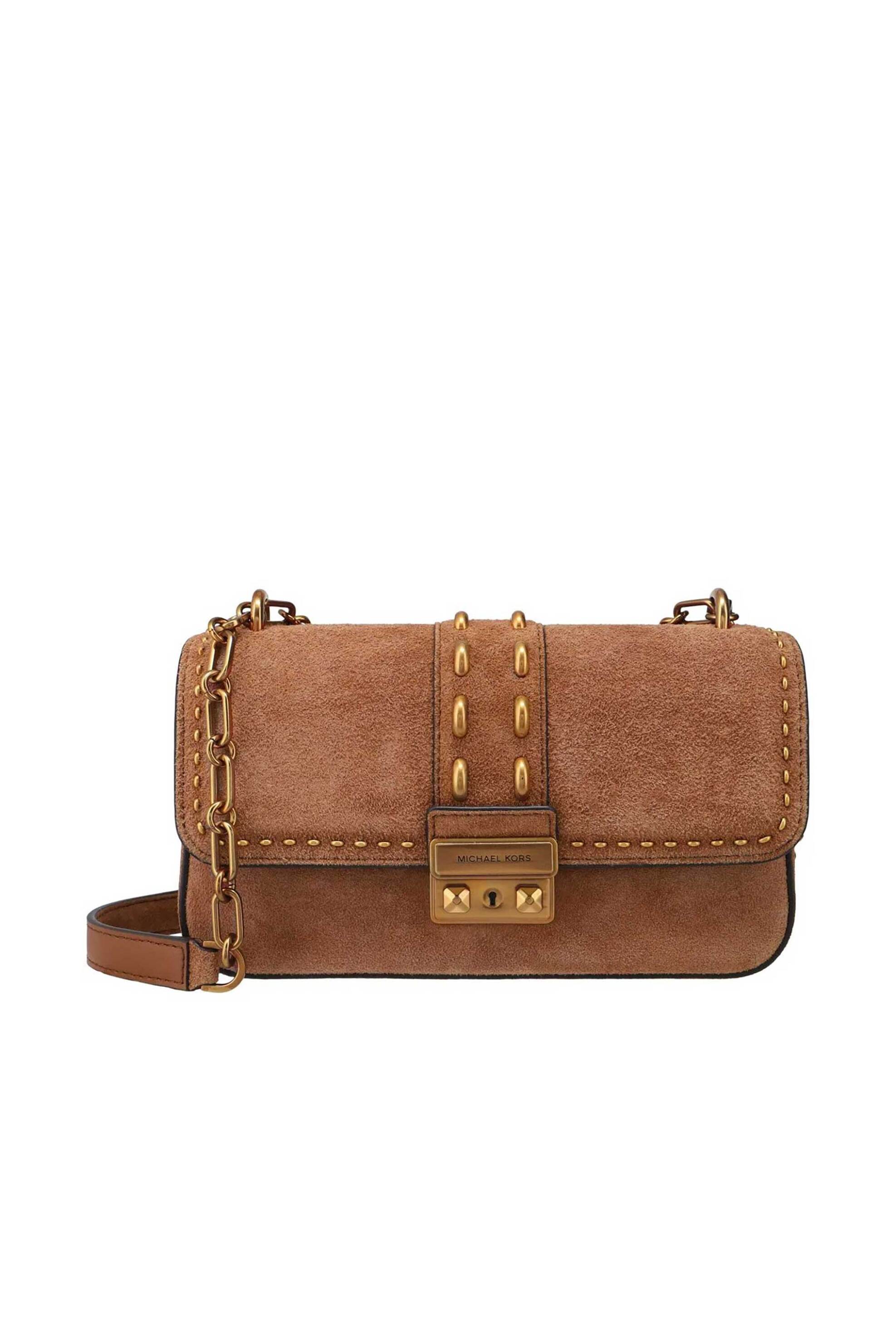 Michael Kors γυναικεία suede τσάντα ώμου "Tribeca Small" - 30S6A2RL5S Καφέ
