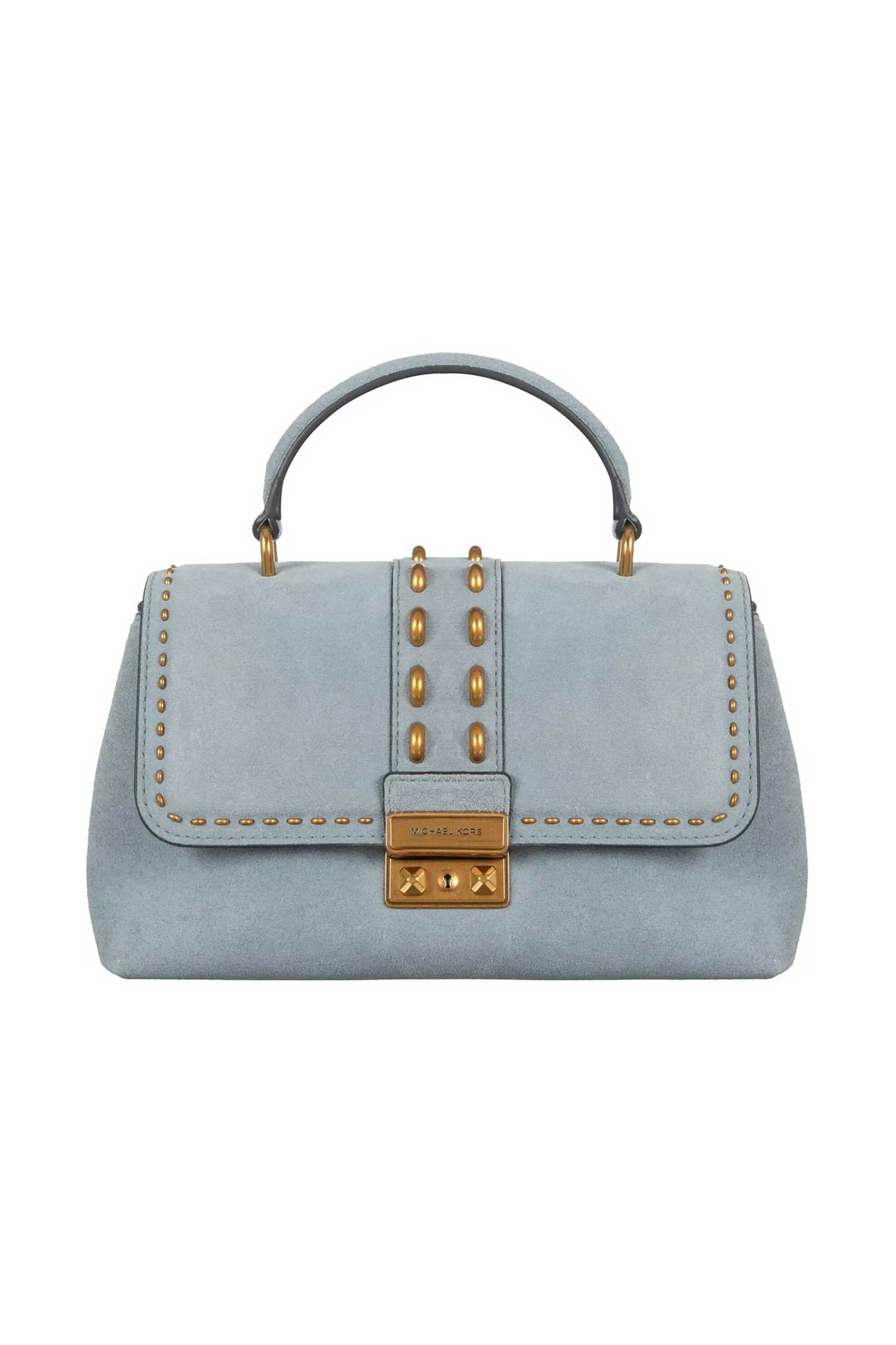 Michael Kors γυναικεία suede τσάντα χειρός/crossbody "Tribeca Medium" - 30S6A2RS2S Μπλε Ανοιχτό