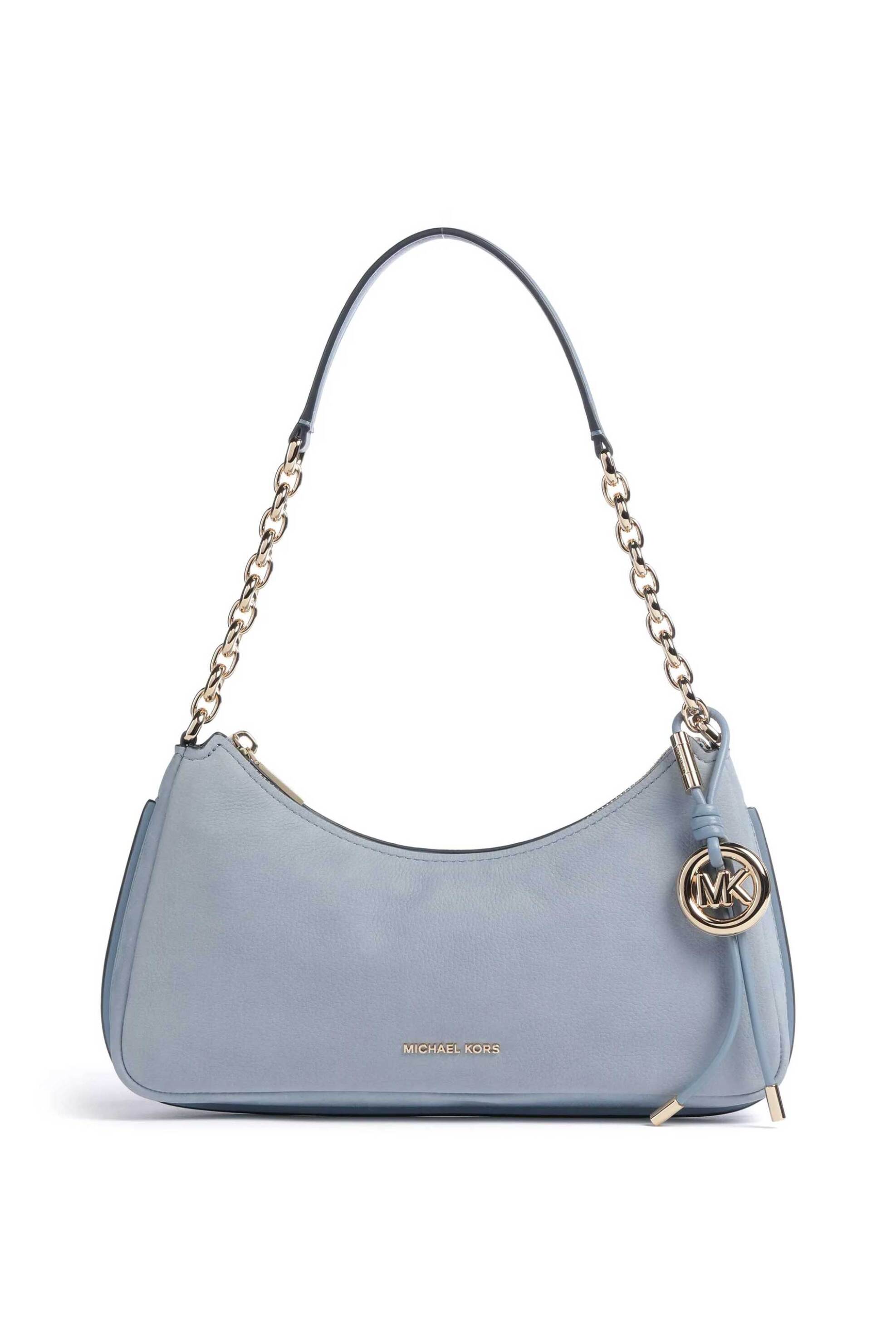 Michael Kors γυναικεία δερμάτινη τσάντα ώμου "Nolita Medium" - 32R6GY5W6L Μπλε Ανοιχτό