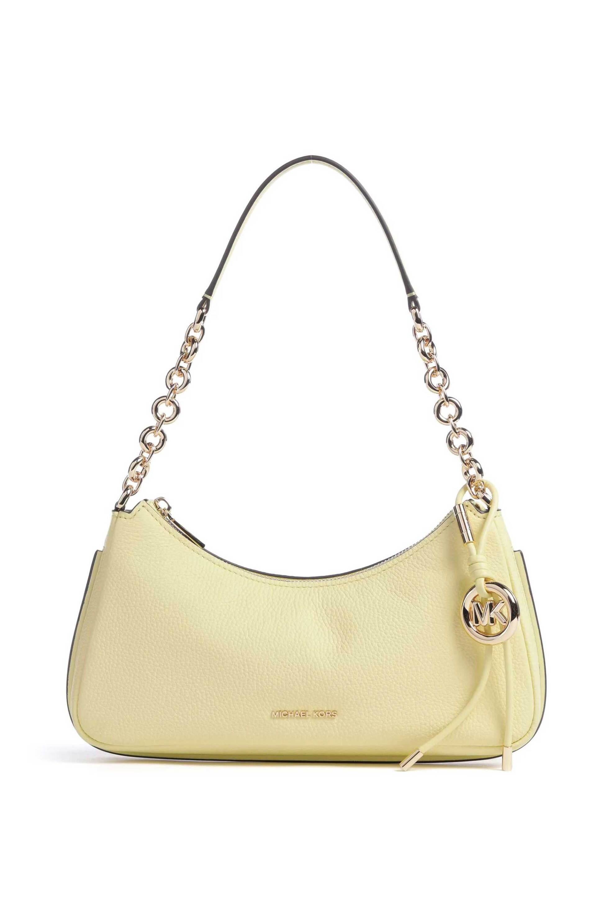 Michael Kors γυναικεία δερμάτινη τσάντα ώμου "Nolita Medium" - 32R6GY5W8L Κίτρινο Ανοιχτό