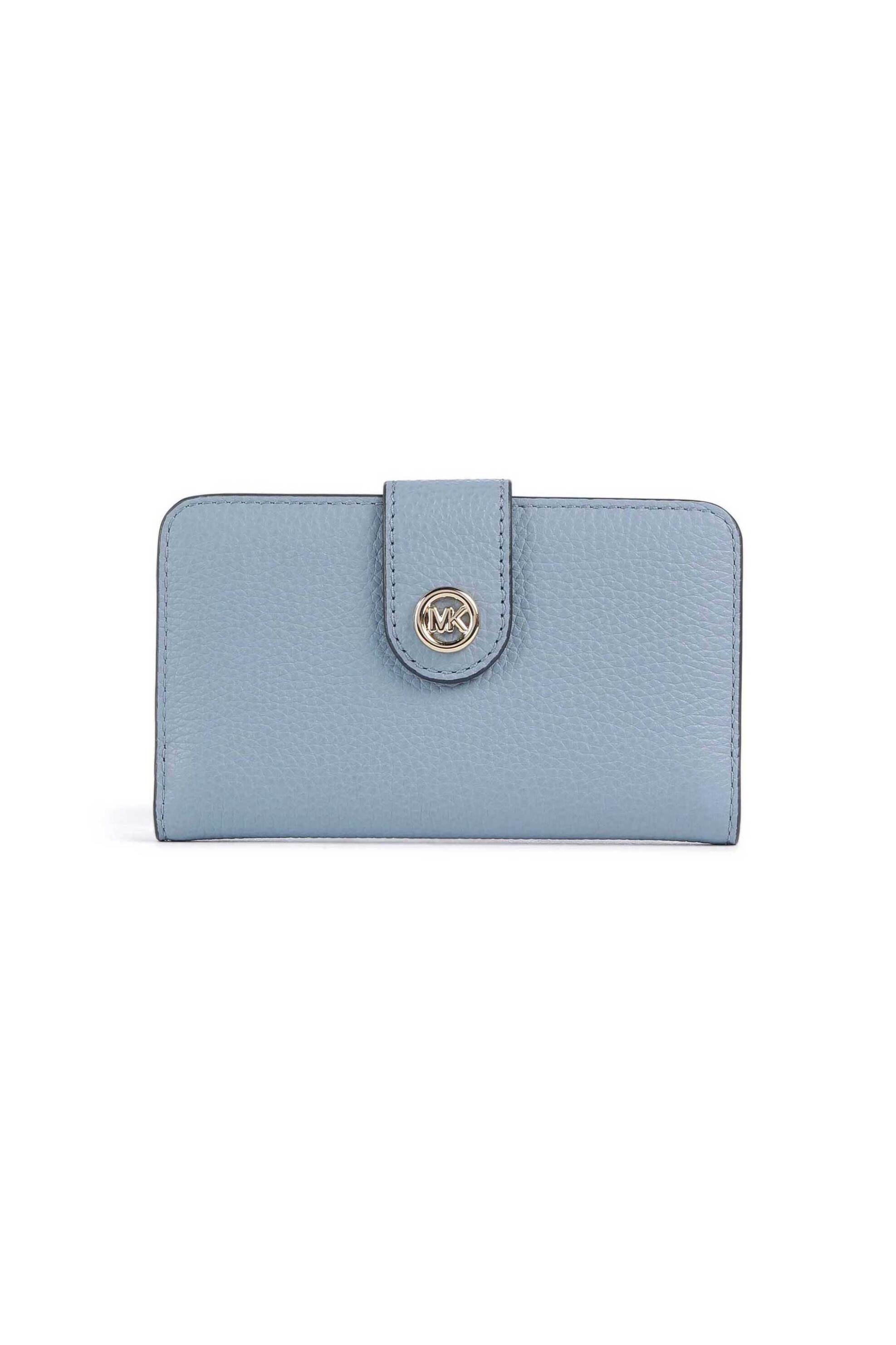 Michael Kors γυναικείο δερμάτινο πορτοφόλι "MK Pop Charm Medium" - 32S6G17F8L Μπλε Ανοιχτό