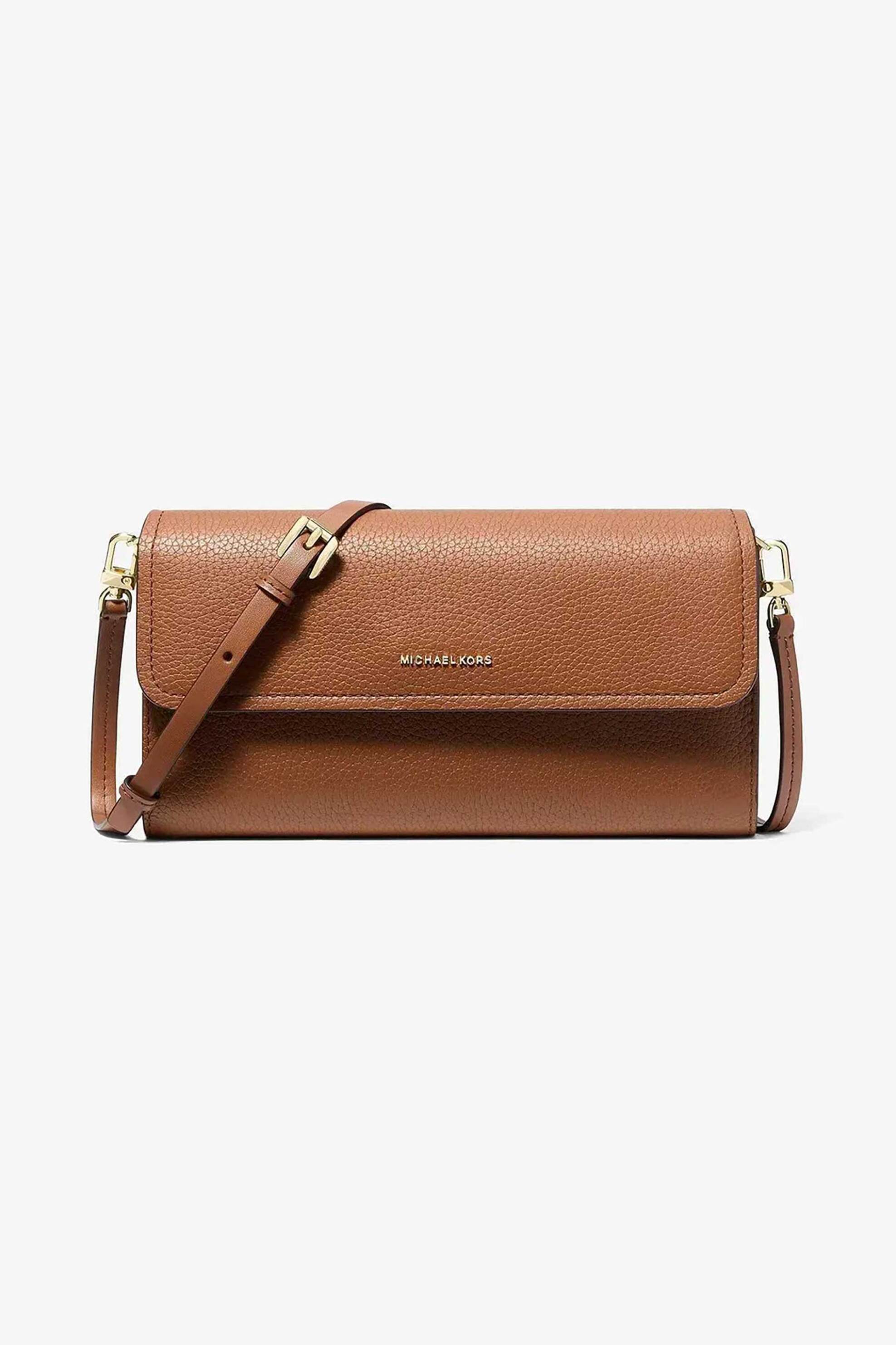 Michael Kors γυναικεία δερμάτινη τσάντα crossbody/smartphone "Jet Set Small" - 32S6GJ6C0L Καφέ
