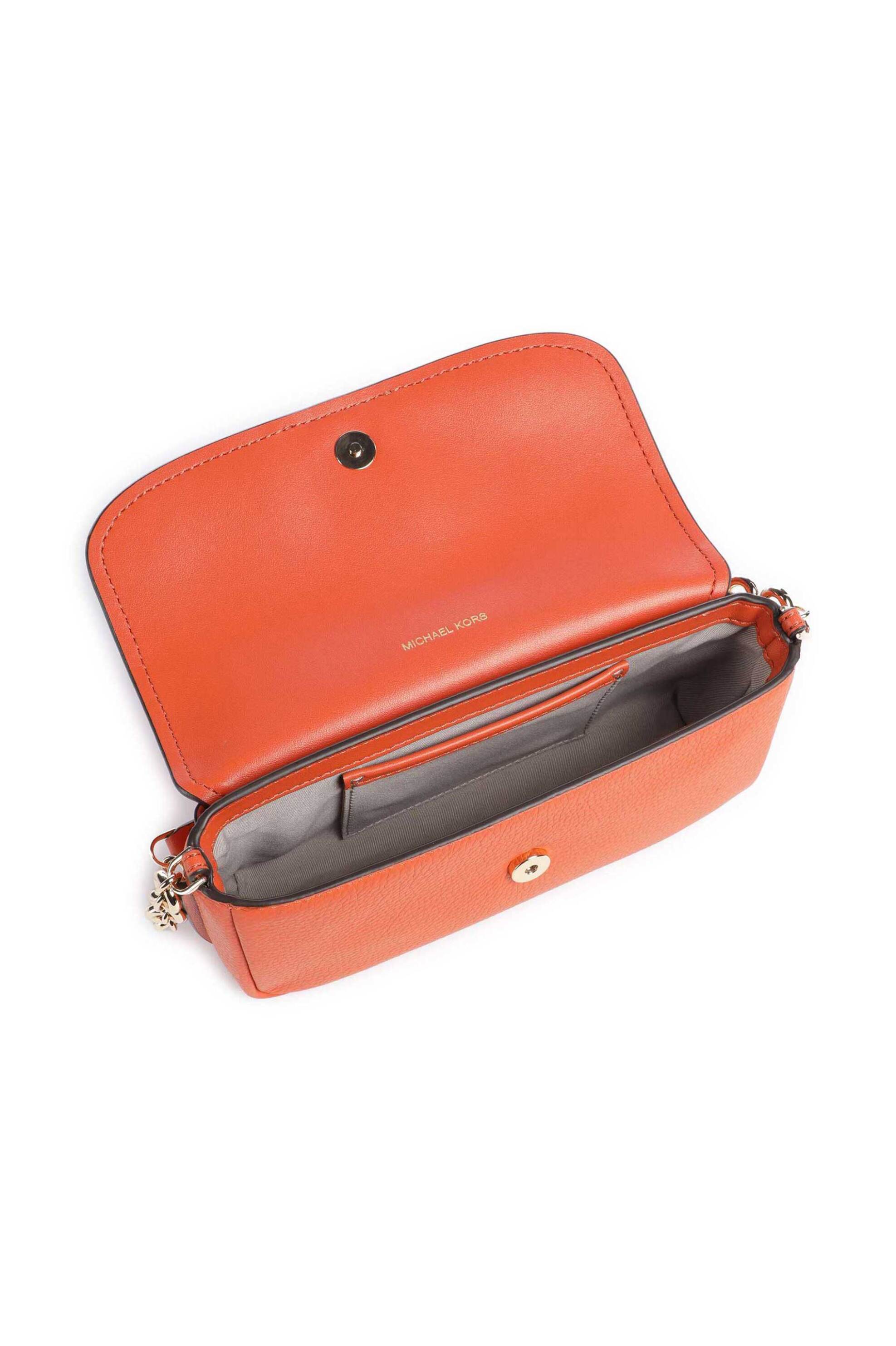 Michael Kors Γυναικεία Δερμάτινη Τσάντα Crossbody Nolita Small - 32S6Gy5C5L Πορτοκαλί