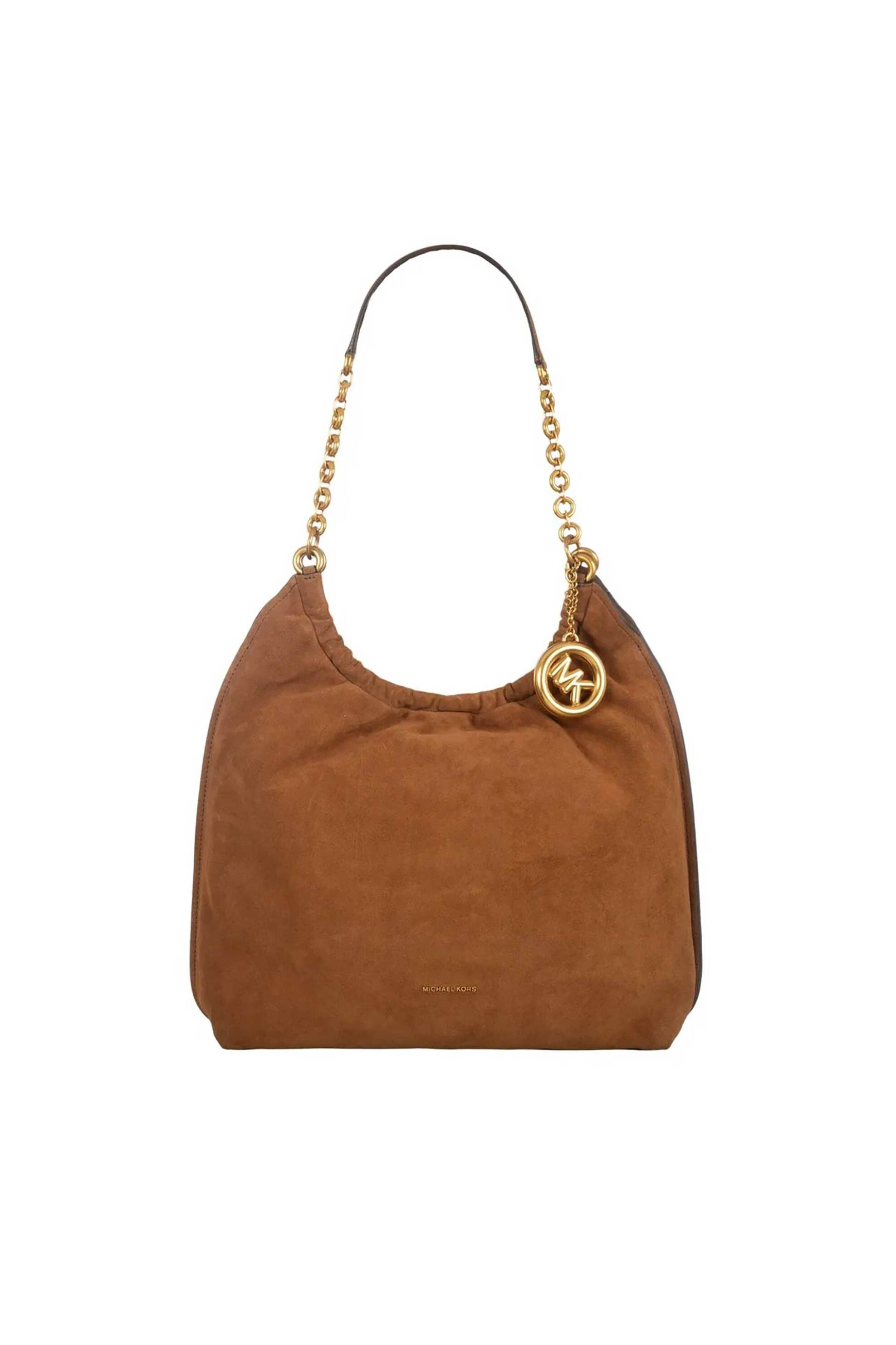 Michael Kors γυναικεία suede τσάντα ώμου "Indie Large" - 30S6A15L7S Καφέ