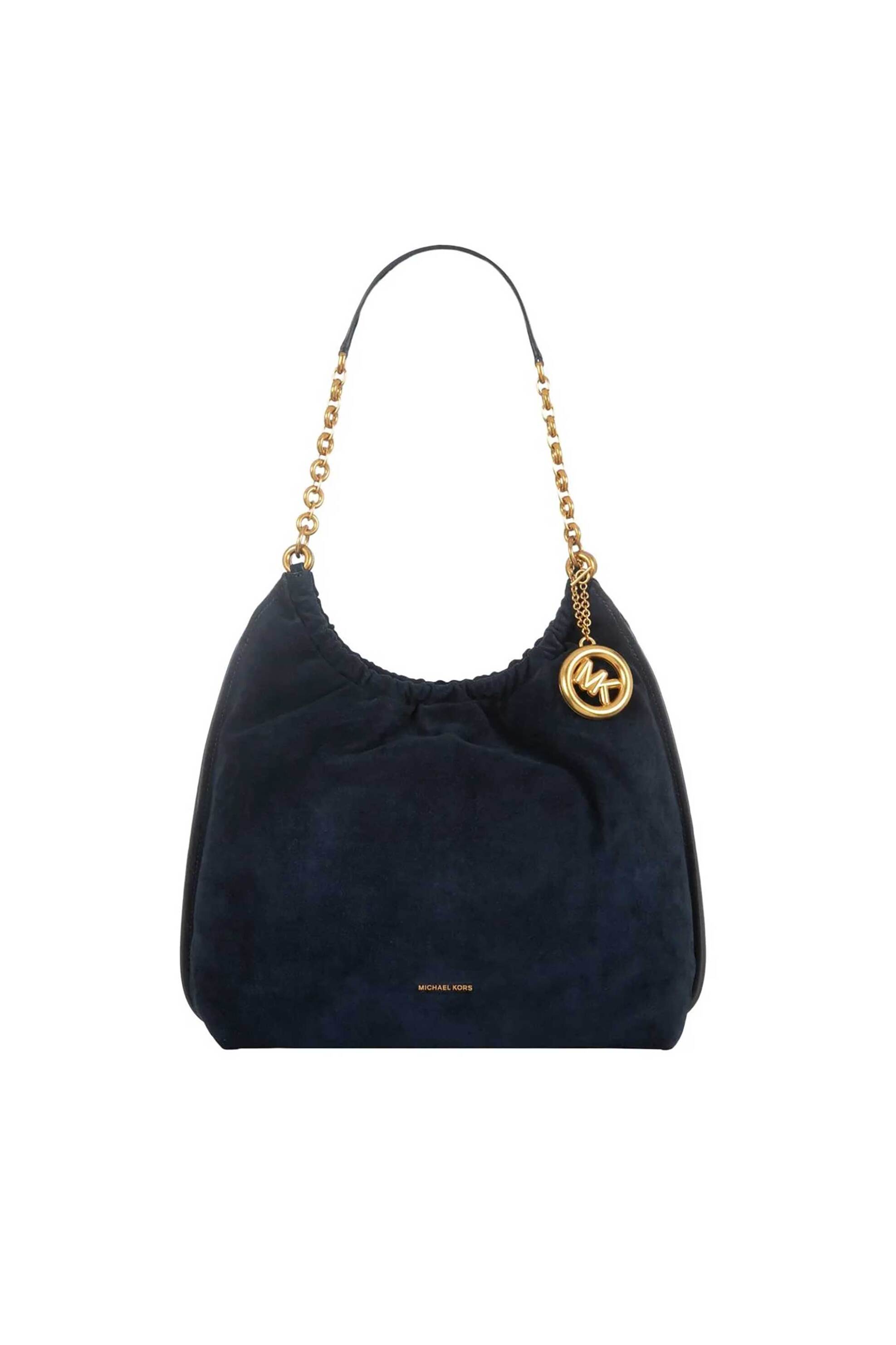 Michael Kors γυναικεία suede τσάντα ώμου "Indie Large" - 30S6A15L7S Μπλε Σκούρο