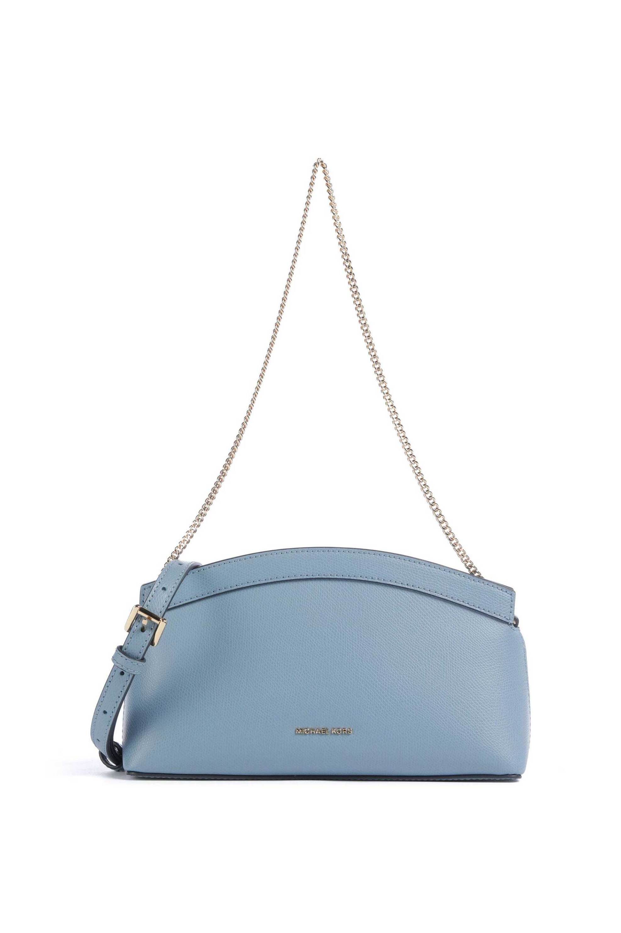 Michael Kors γυναικεία δερμάτινη τσάντα clutch/ώμου "Athena Small" - 30S6G13C5L Μπλε Ανοιχτό