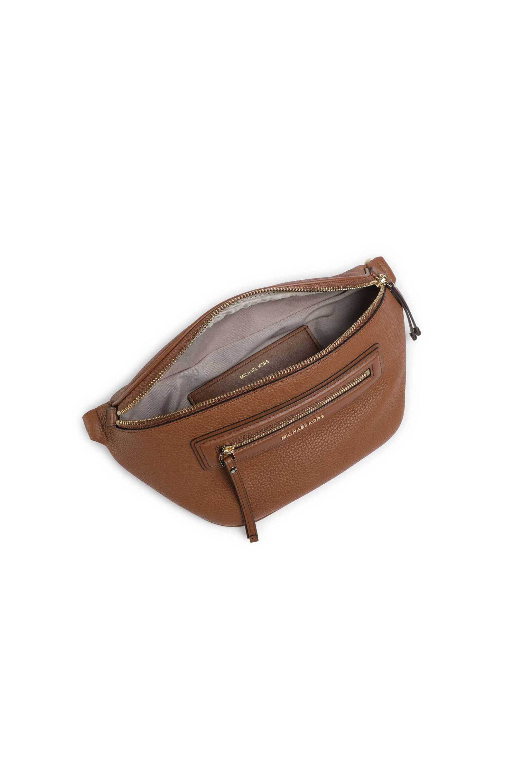 MICHAEL KORS Michael Kors γυναικεία δερμάτινη τσάντα μέσης/crossbody "Jet Set Travel Medium" - 30S6GTVM2L Καφέ - 3