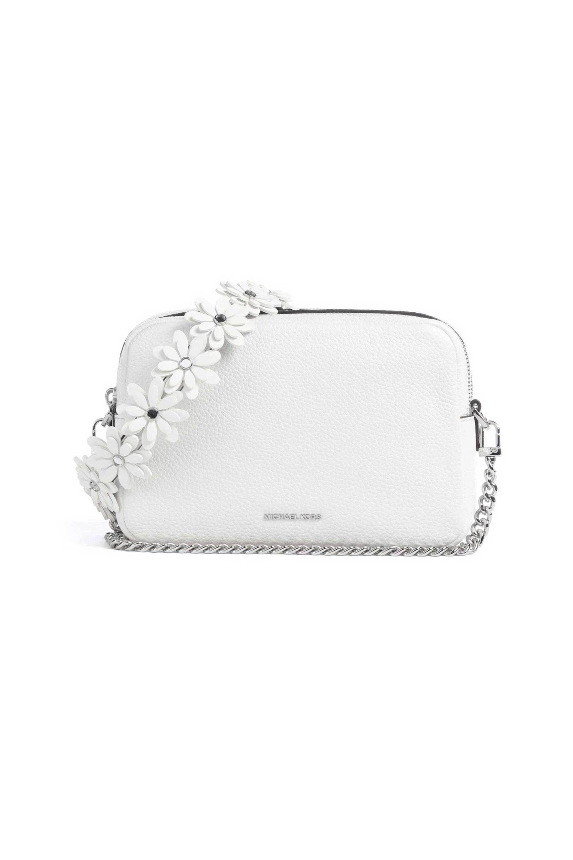 Michael Kors γυναικεία δερμάτινη τσάντα crossbody "Bryant Medium" - 32S6SYTC6U Λευκό