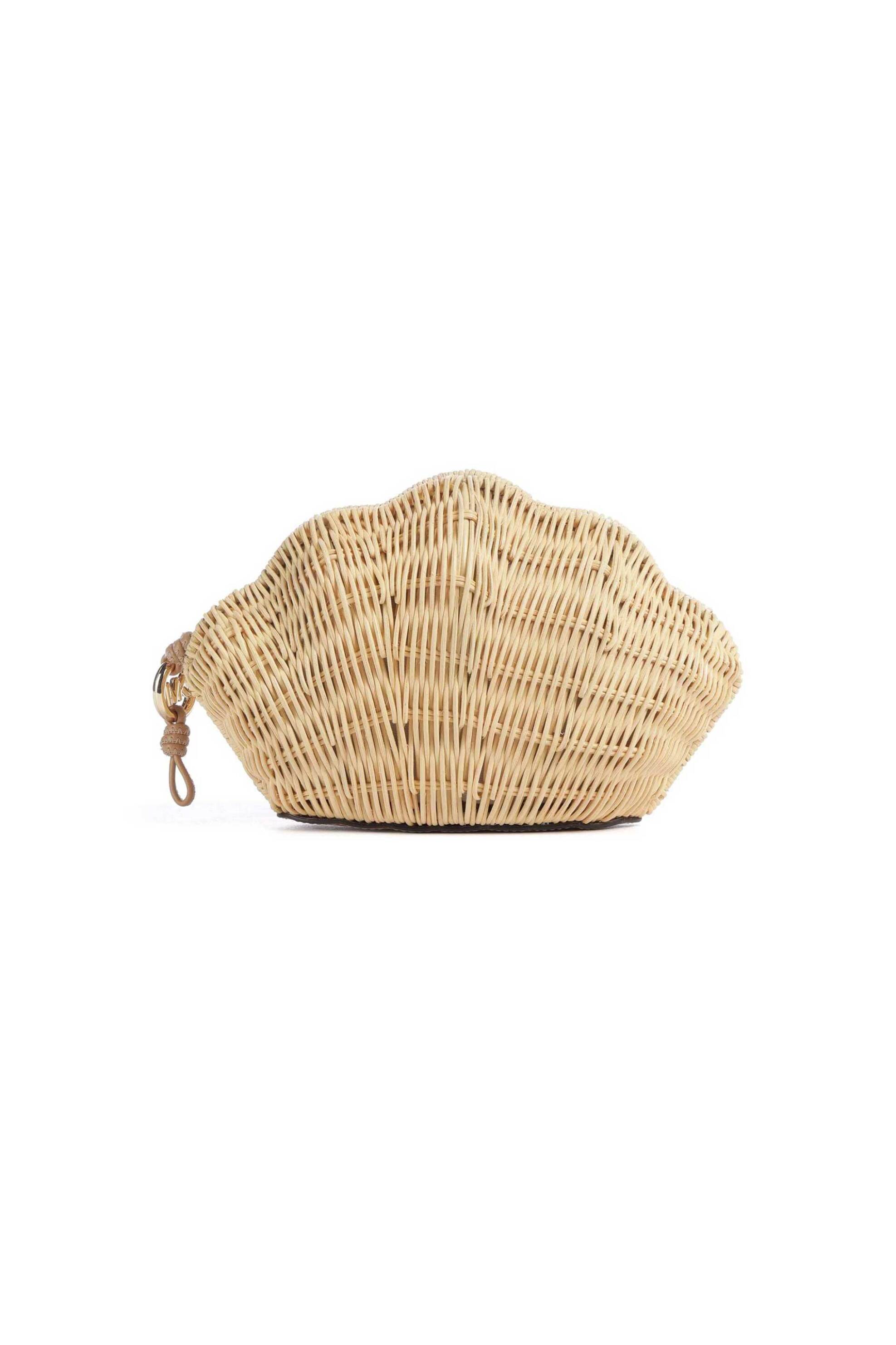 Michael Kors γυναικεία ψάθινη τσάντα clutch "Shelly" - 30S6G16C5W Μπεζ